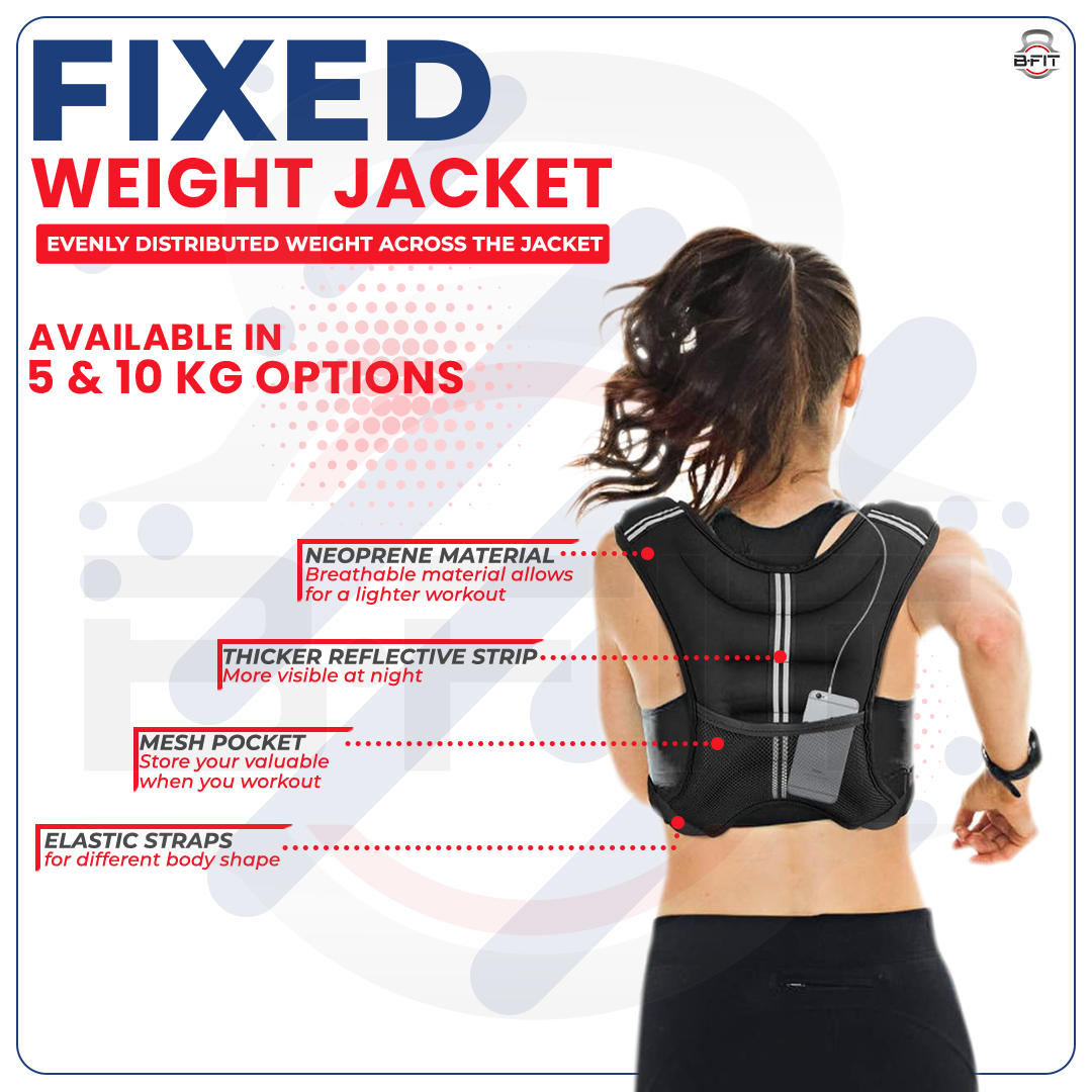 B Fit Weighted Vest Fixed Weight 510 Kg for Workout Strength Training Running Fitness Muscle Building Weight Loss Weightlifting