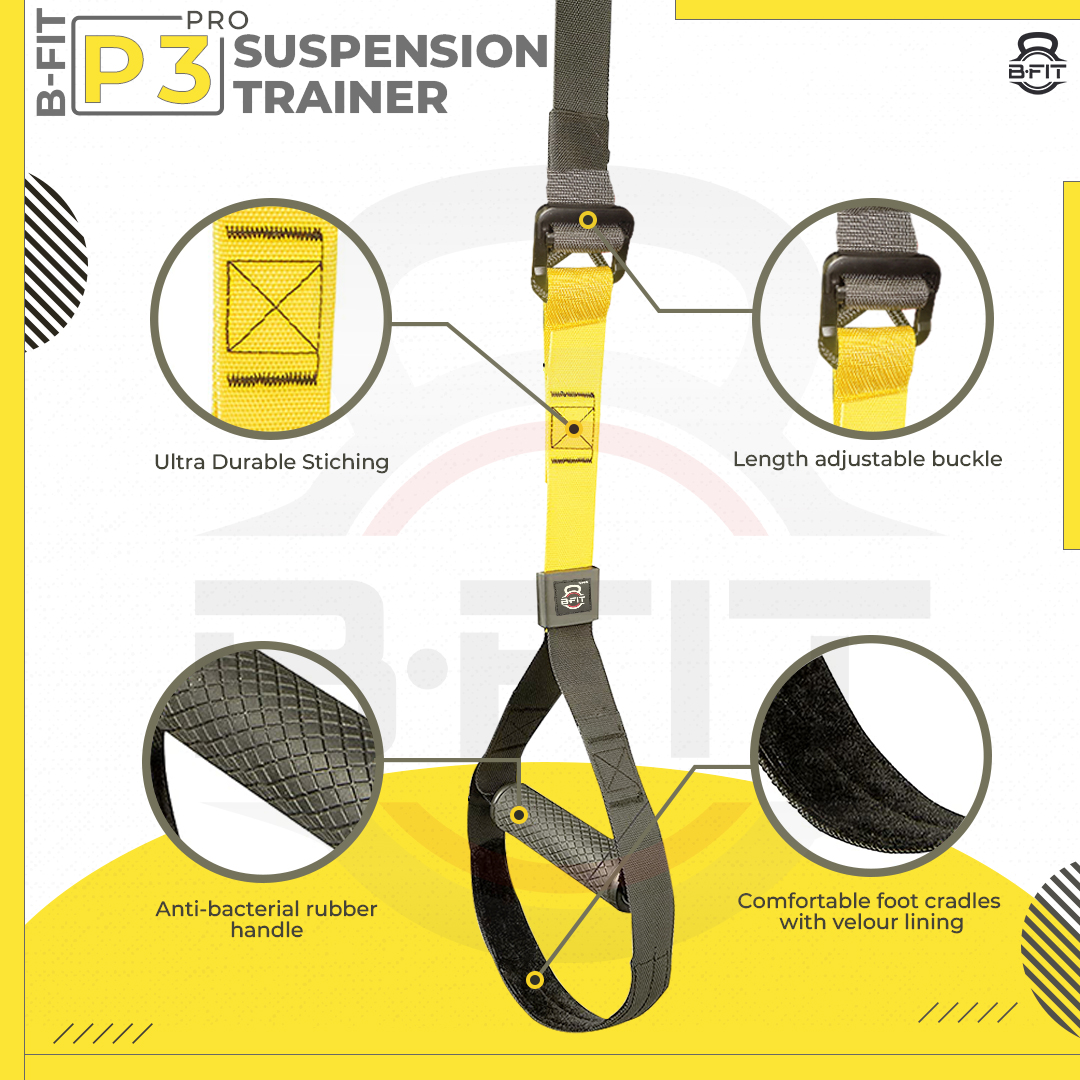 B Fit All-in-One Suspension Trainer - P3 Pro- Home-Gym System Kit