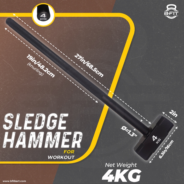 B Fit 4 Kg Hammer Sledgehammer Functional Training Cross Fitness