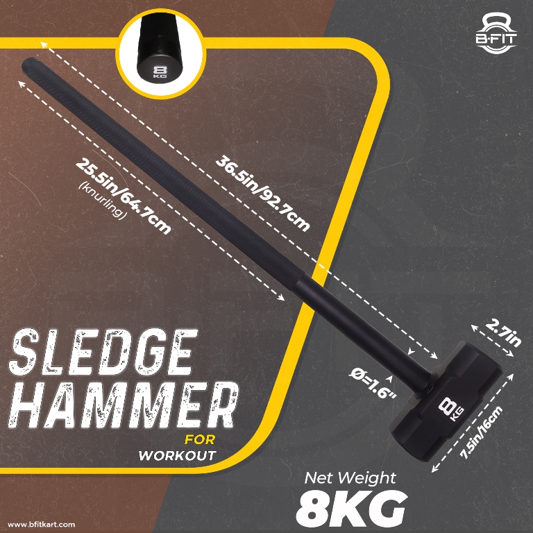 B Fit 8 Kg Hammer Sledgehammer Functional Training Cross Fitness