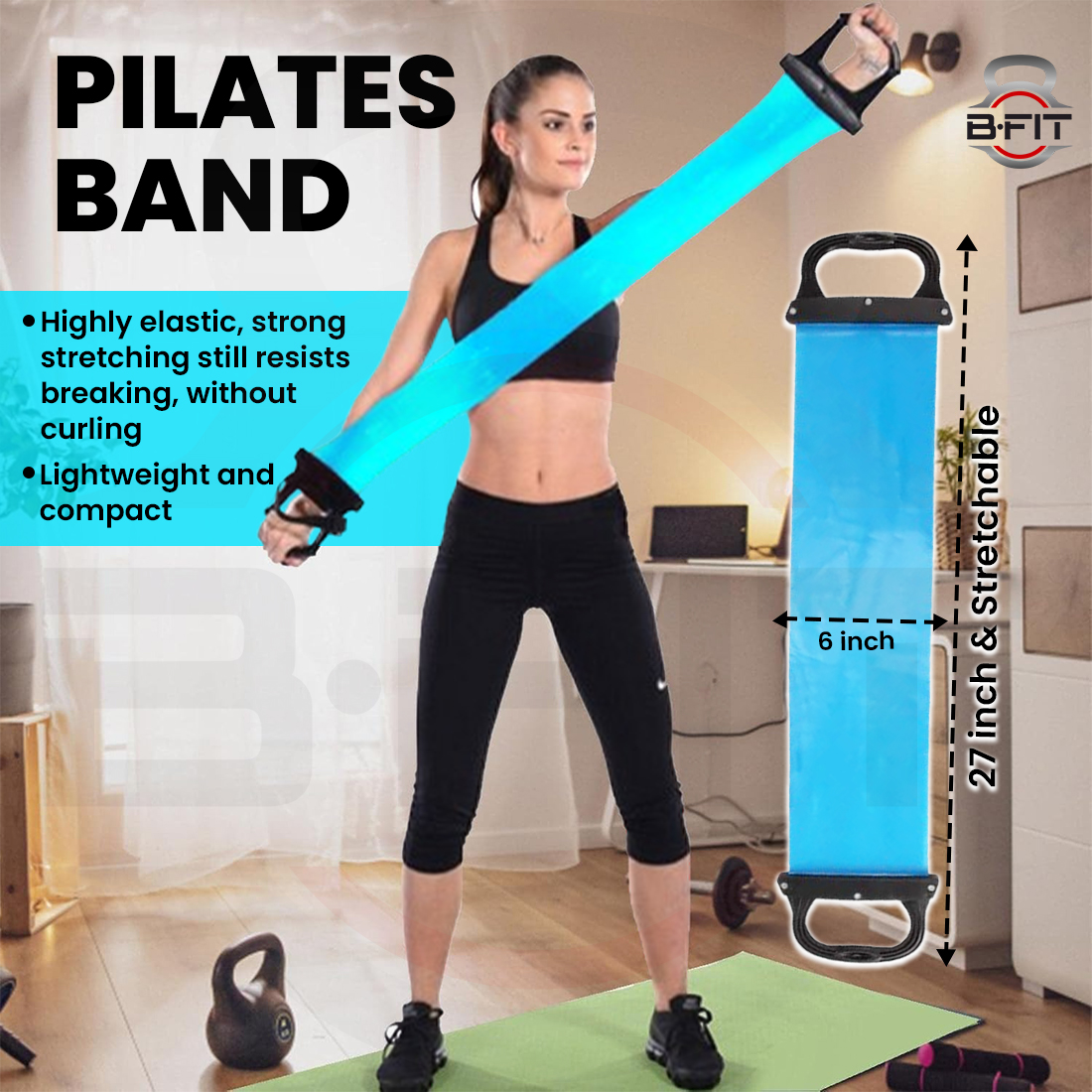 B Fit Pilates Flex Band with Handle