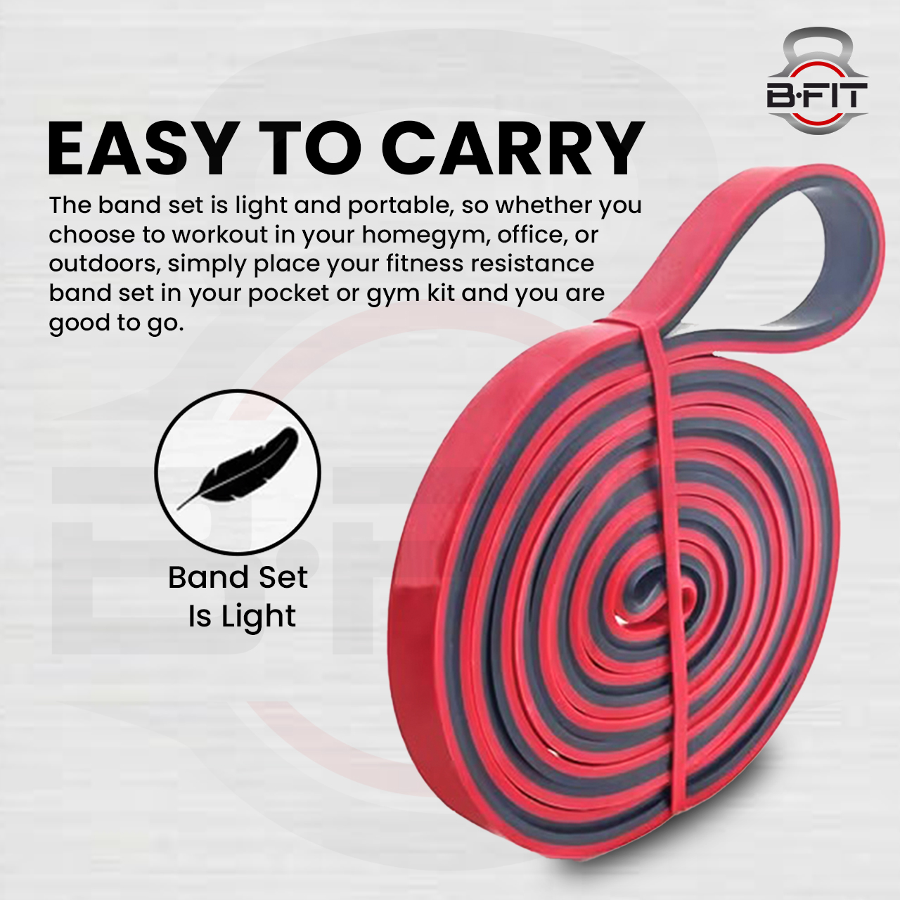 B FIT Super Heavy Pull Up Assist Bands - Heavy Duty Resistance Band Mobility Powerlifting Exercise Bands Stretching Resistance Training Red 15-35 lbs