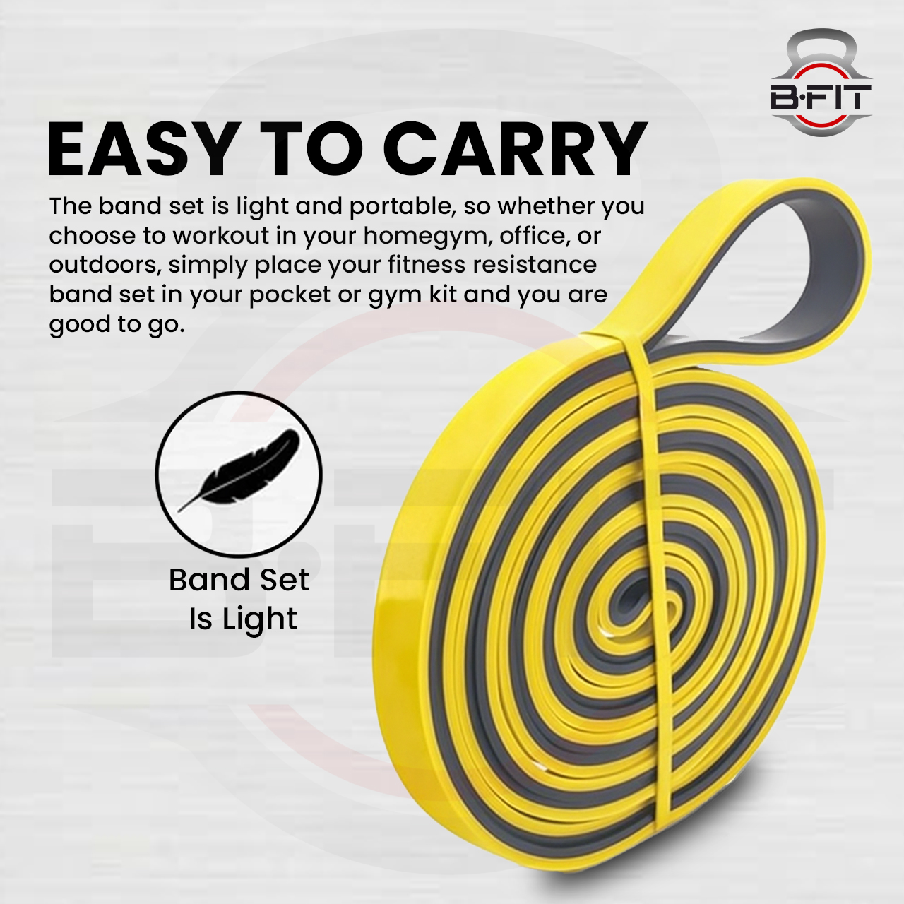 B FIT Super Heavy Pull Up Assist Bands - Heavy Duty Resistance Band Mobility Powerlifting Exercise Bands Stretching Resistance Training Yellow- 30-60 lbs