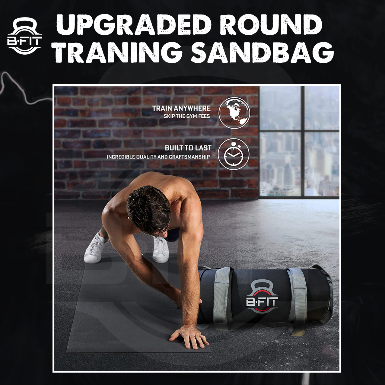 B Fit Fitness Sand Bag 15 Kg for Workout Heavy Duty Sand Bags Weights for Crossfit at Home Workouts Cross-Training Conditioning and Exercise