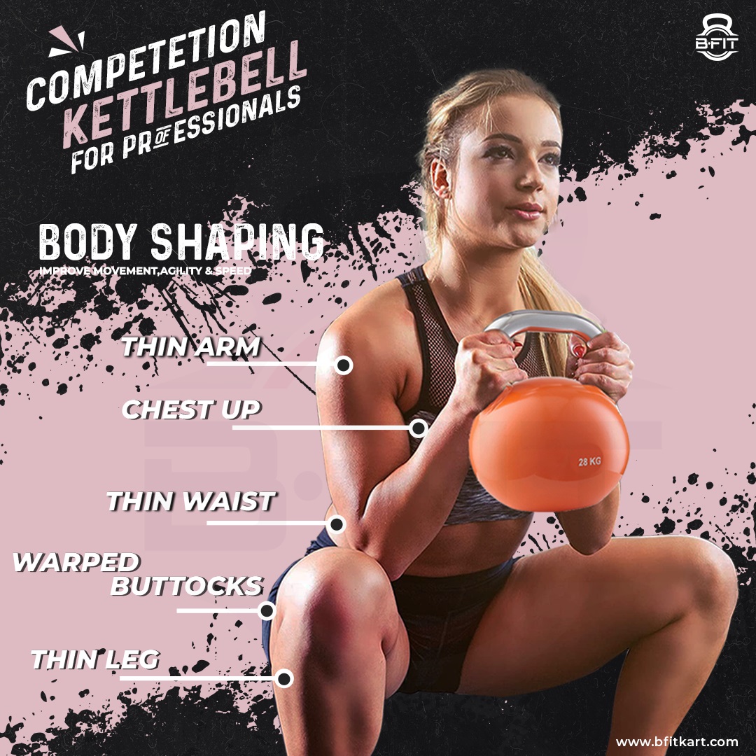 B Fit Competition Kettlebell 8 KG Professional Grade Kettlebell for Fitness Weightlifting Core Training