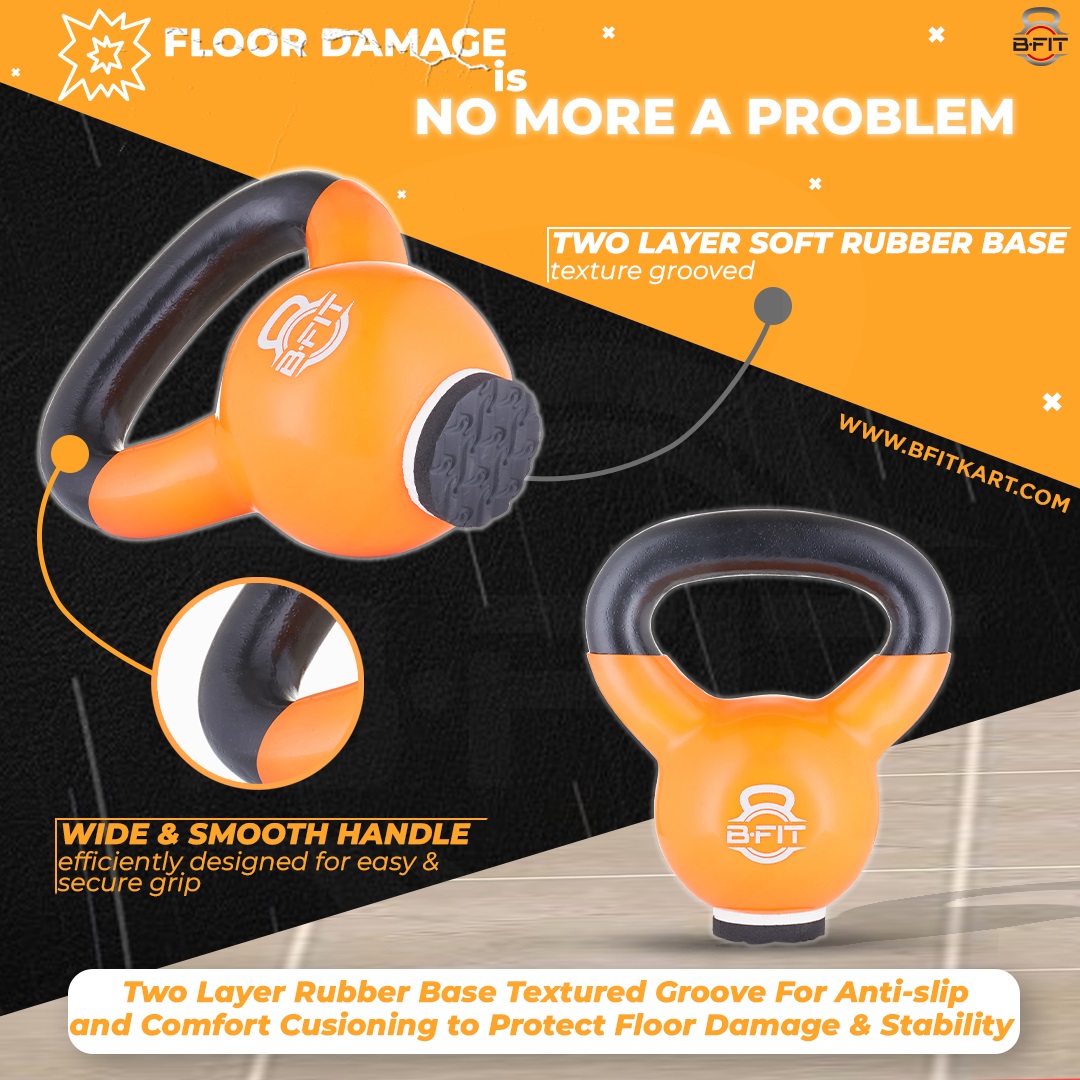 B fit Vinyl Kettlebell 4 Kg with Base