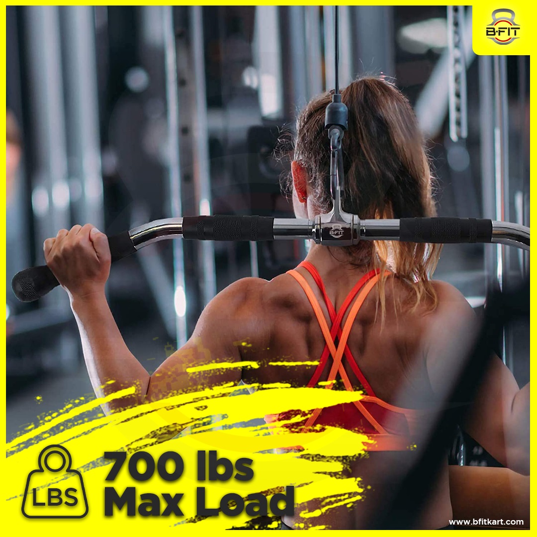 B fit Solid Steel Pro-Grip Lat Bar 38 Inch