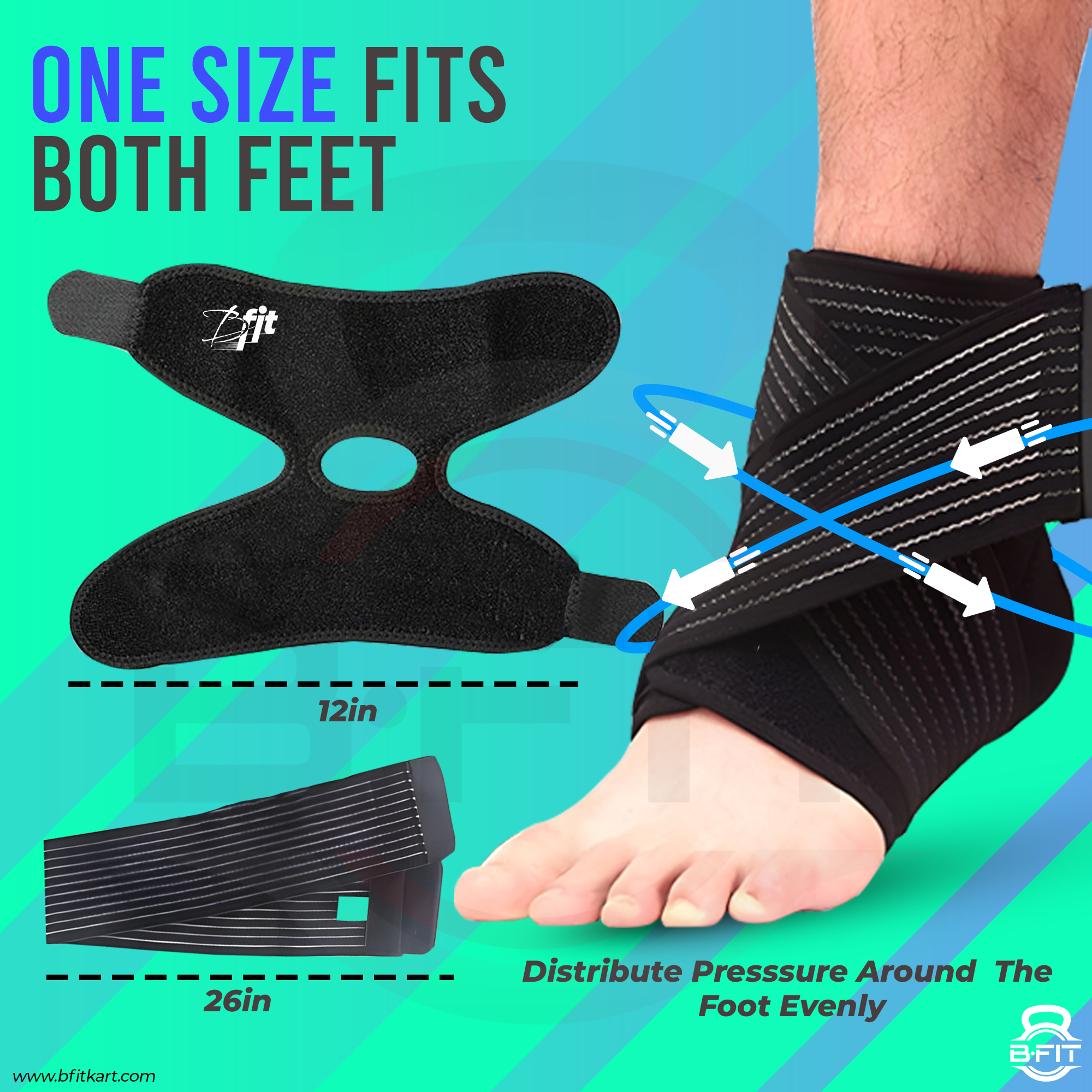 B Fit Ankle Braces for Men Women Adjustable Compression Ankle Wrap Support for Ankle Protection Breathable Comfortable for Sprains Sports Injuries and Recovery