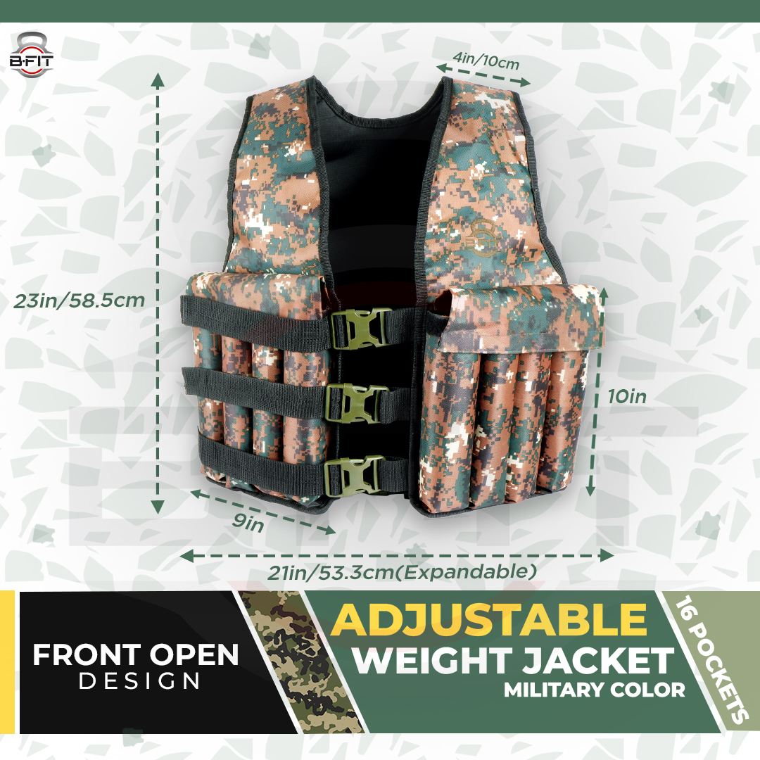 B Fit Weighted Vest Adjustable Weight 10 -25 Kg for Workout Strength Training Running Fitness Muscle Building Weight Loss Weightlifting