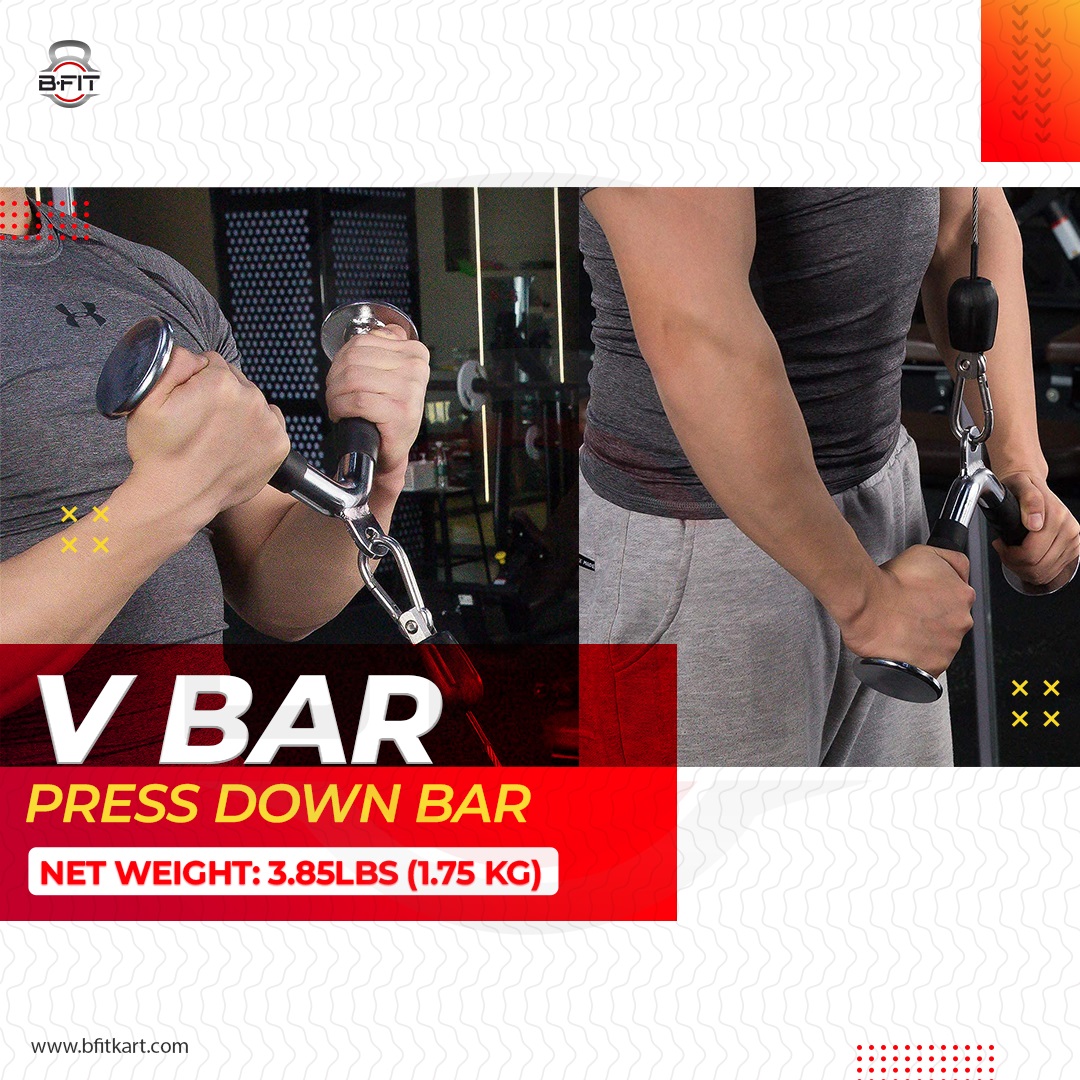 B fit V Bar Cable Attachment Pull Down Attachment Press Down Bar Multi Gym Handle