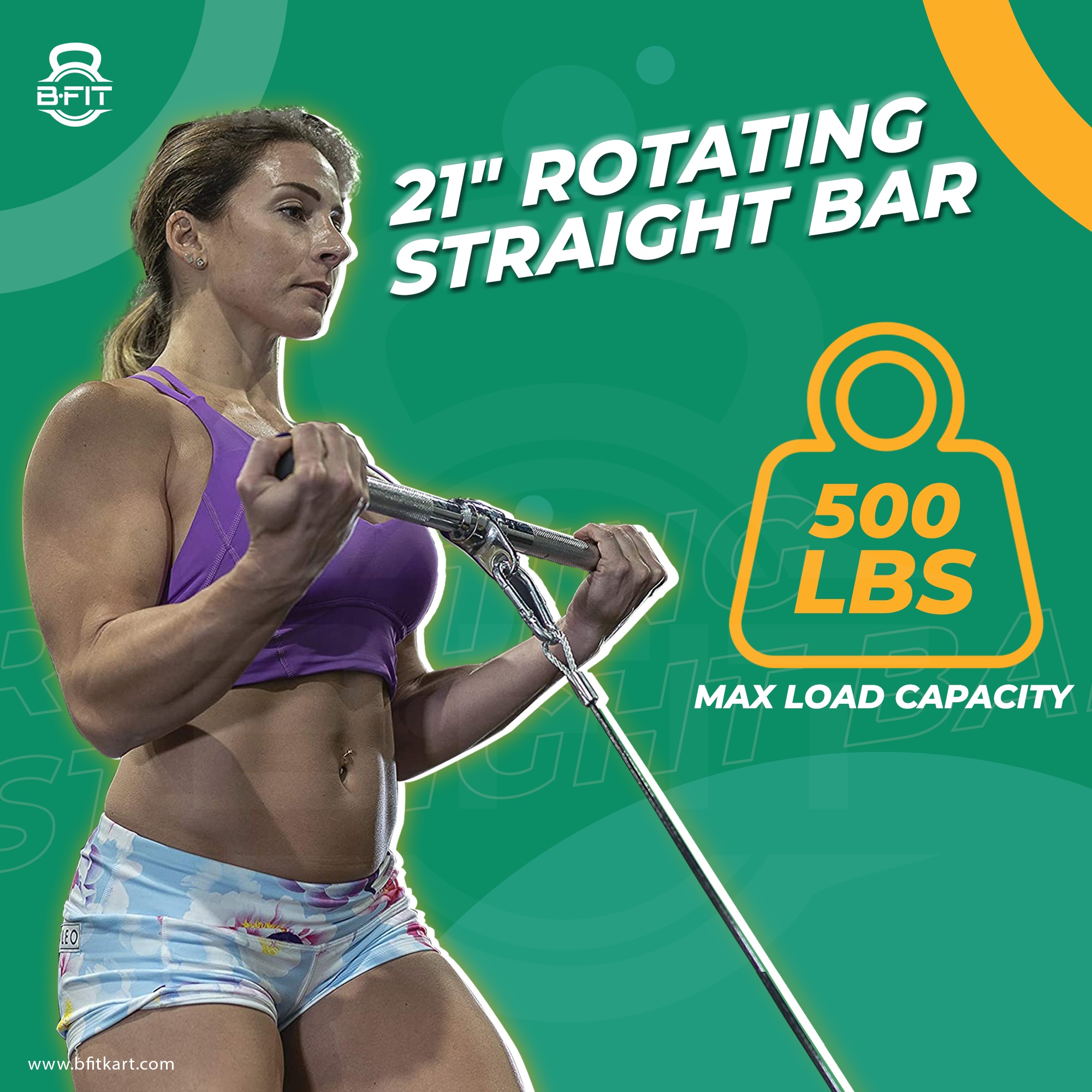 B fit Solid Steel Lat Bar 21 Inch