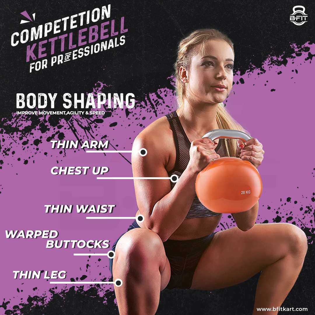 B Fit Competition Kettlebell 20 KG Professional Grade Kettlebell for Fitness Weightlifting Core Training