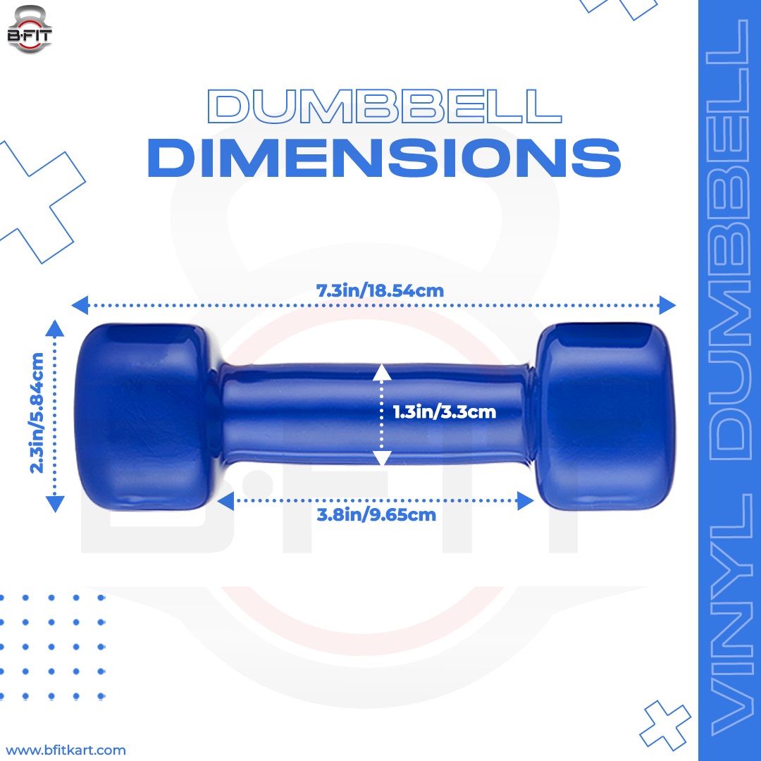 B fit Vinyl Square shape Dumbbell 2 Kg Pair Packing