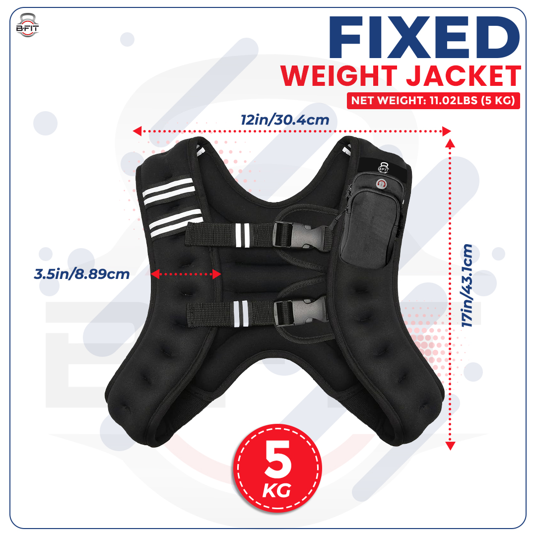 B Fit Weighted Vest Fixed Weight 510 Kg for Workout Strength Training Running Fitness Muscle Building Weight Loss Weightlifting
