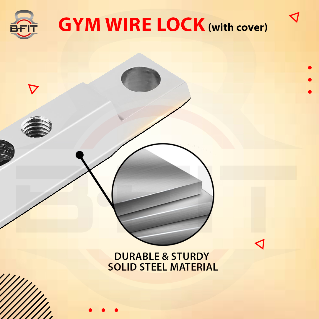 B Fit Premium and Solid Gym Wire Lock Set of 2 with Cover for 5mm6mm Home Gym Machine Accessories Replacement Parts Exercise Equipment Wire Rope Port Joint Rubber Steel