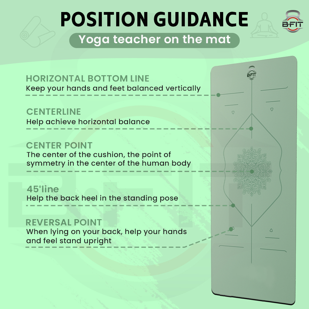 B Fit Extra Wide 36x72 Inch 9 MM Thick Premium TPE Yoga Mat with Alignment Printed Green-Black Color - Classic Pro Yoga Mat Eco Friendly Non Slip Fitness Exercise Mat with Smart Carry Bag-Workout Mat for Yoga Pilates and Floor Exercises