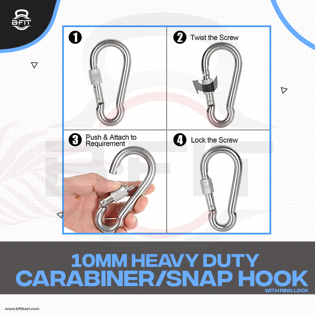 B Fit SnapSpring Hooks with Round Lock and Regular Lock -10 mm weight capacity 800 lbs
