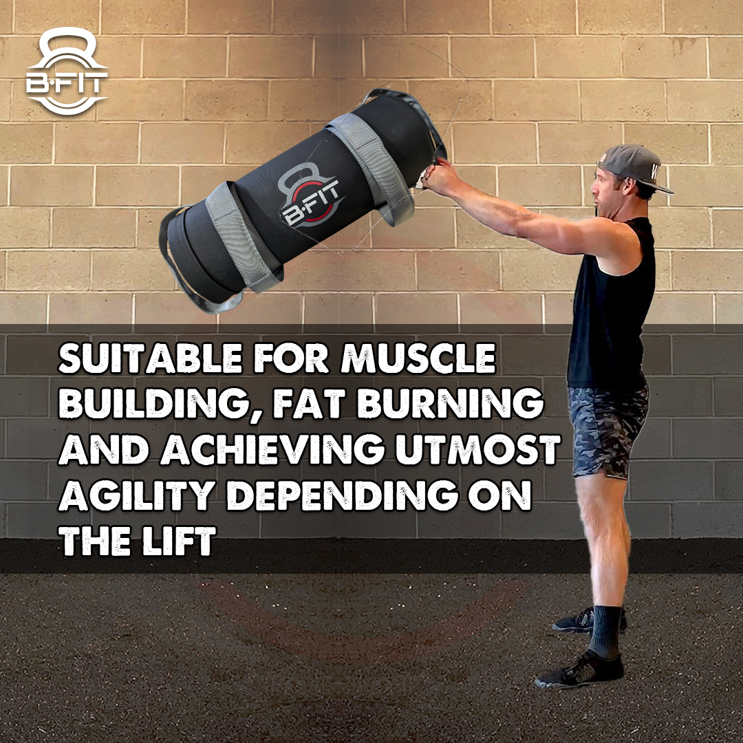 B Fit Fitness Sand Bag 25 Kg for Workout Heavy Duty Sand Bags Weights for Crossfit at Home Workouts Cross-Training Conditioning and Exercise