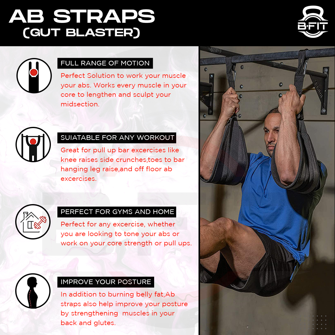 B fit Thicken Ab Sling Straps Pull Up Belts Abdomen Muscle Training