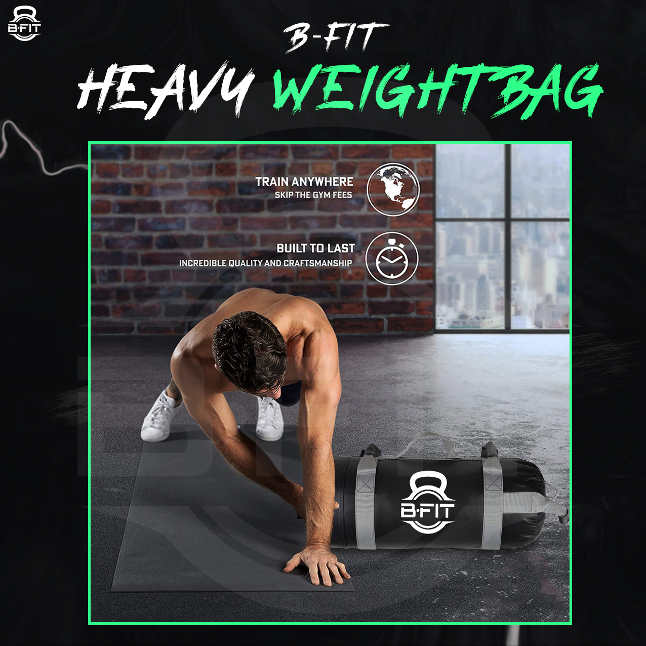 B Fit Ultimate Heavy Duty Workout Sandbag 20 Kgs for Training Exercise Cross Fit Workouts with an Extreme Sandbag Workout Sandbag Training Builds Strength and Muscle for Fast Results