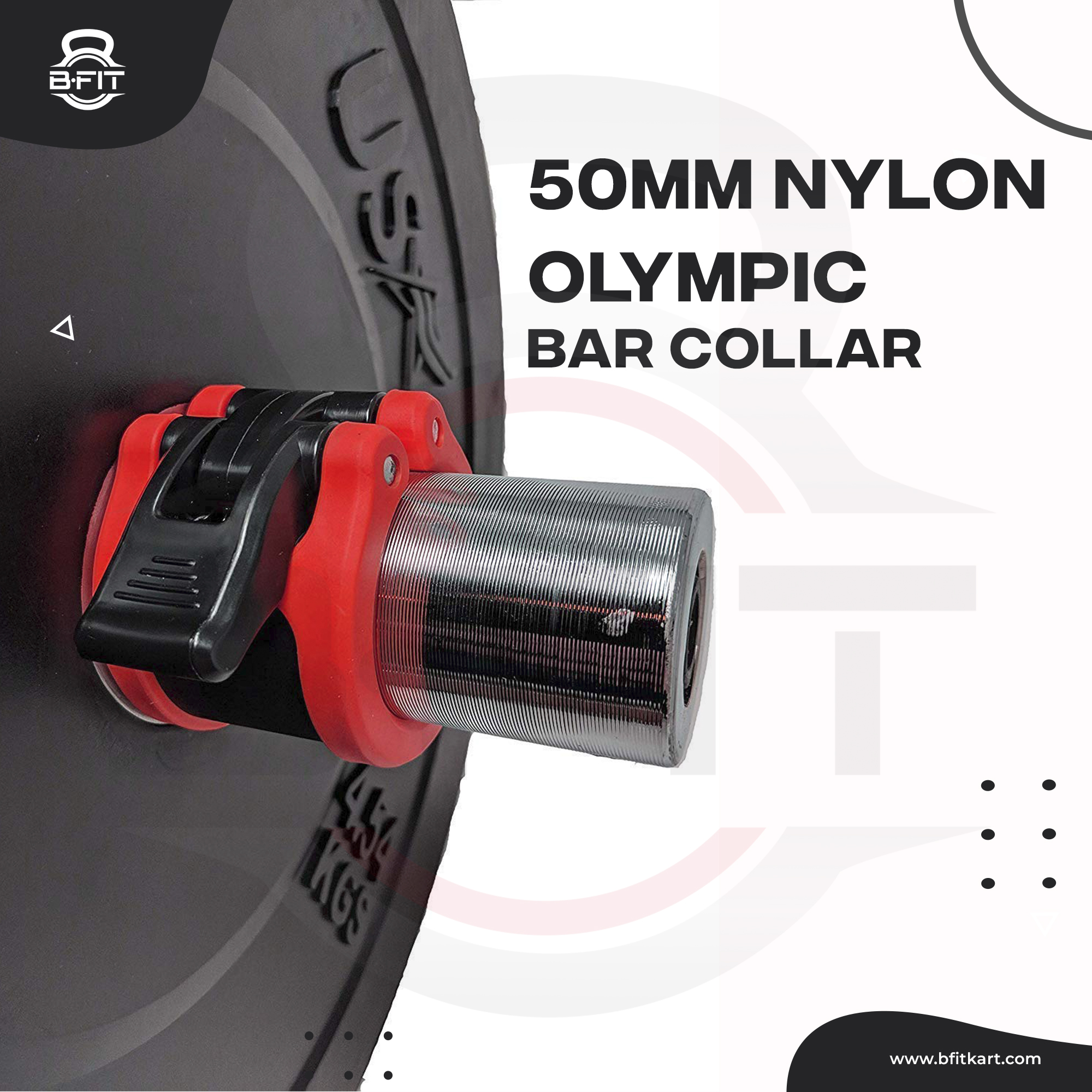 B Fit Pro-style 2 50 MM Olympic Barbell Collar - Quick Release Barbell Clamp Pair Color Black