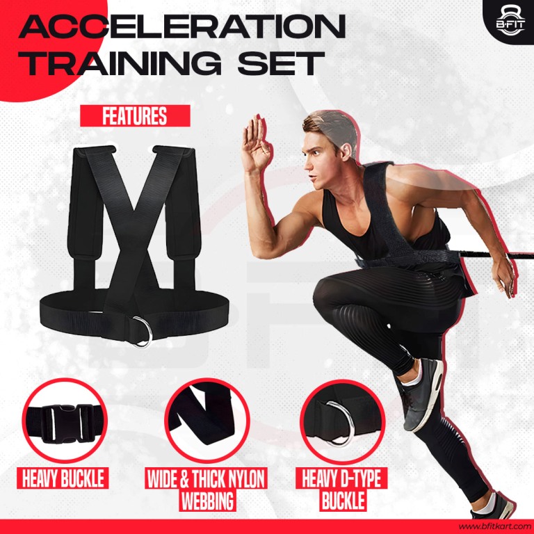 B Fit Resistance Trainer Acceleration Speed Cord - Agility and Speed Training Equipment for Resistance Training to Improve Strength