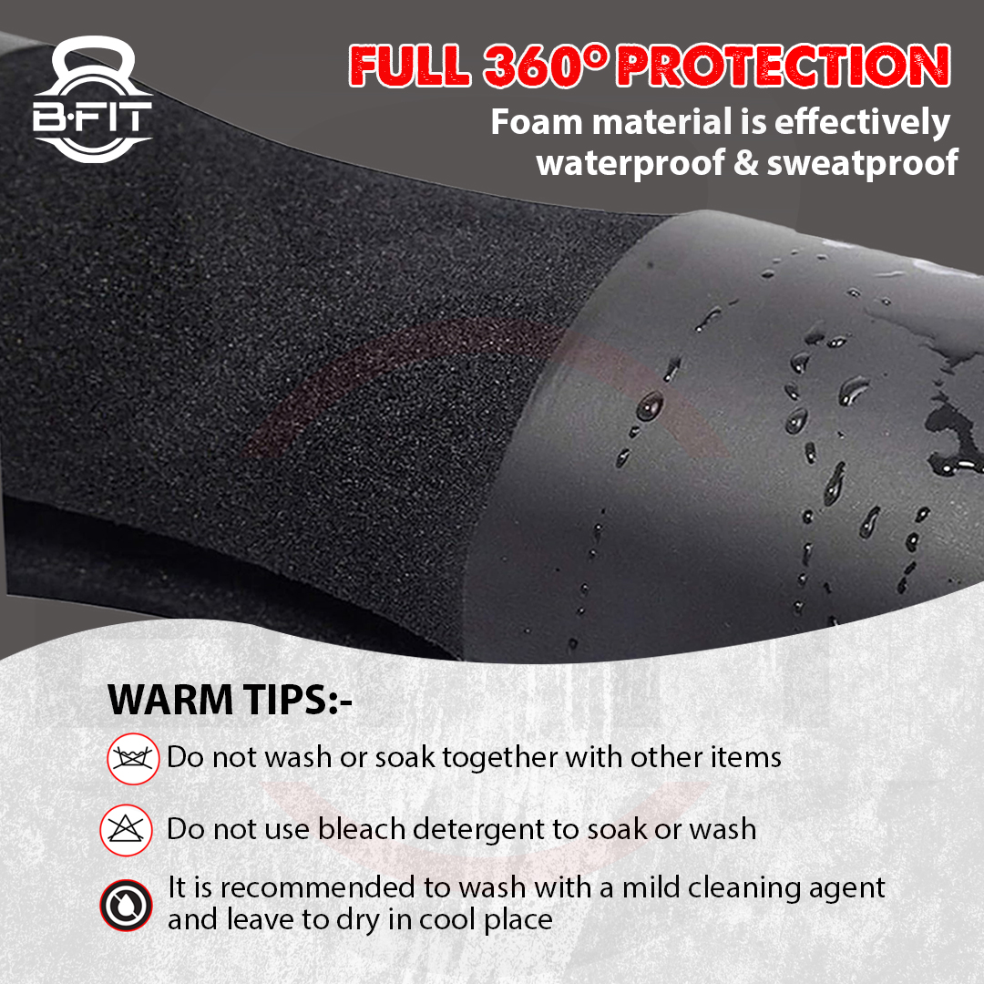 B Fit Barbell Squat Pad with Strap - Neck  Shoulder Protective Pad - Great for Squats Lunges Hip Thrusts Weight Lifting  More - Fit Standard and Olympic Bars Perfectly