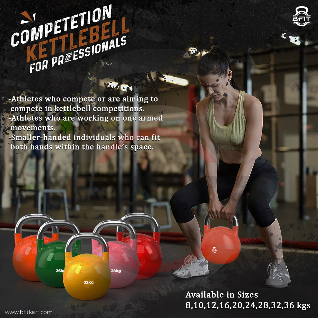 B Fit Competition Kettlebell 6 KG Professional Grade Kettlebell for Fitness Weightlifting Core Training