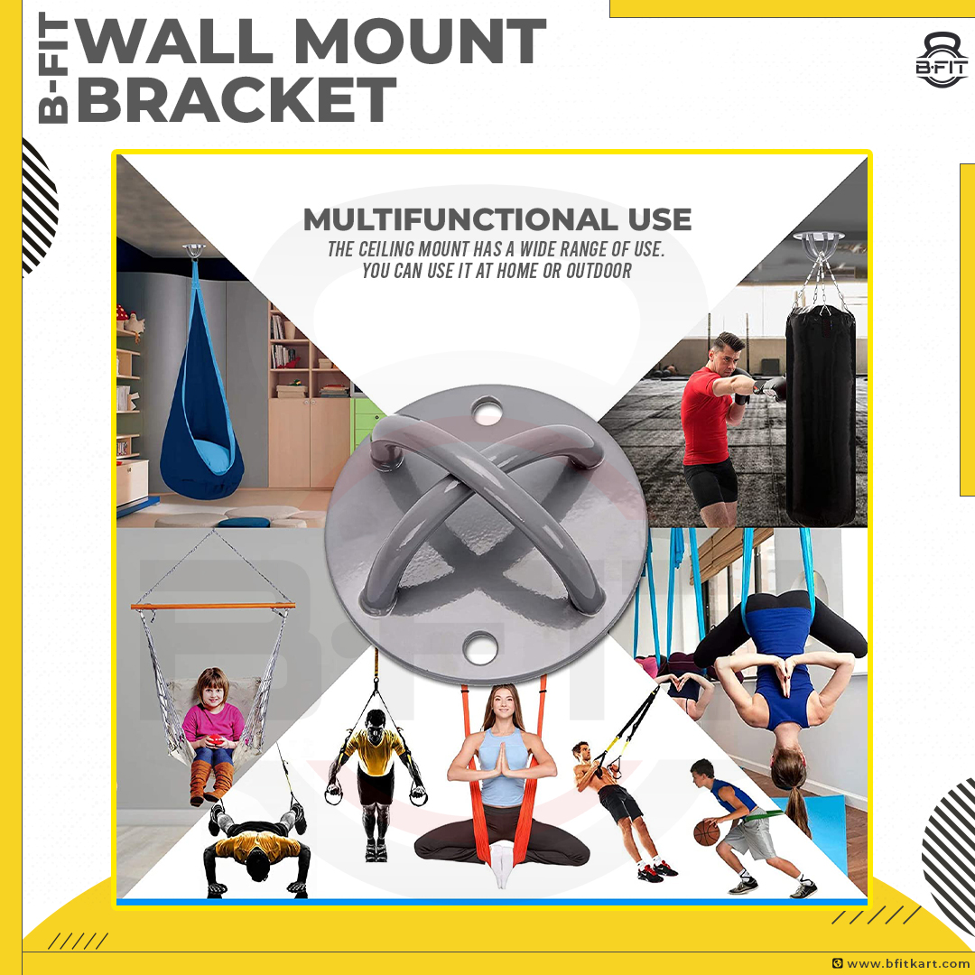 B Fit all Mount Bracket Anchor for Suspension Straps Ceiling Anchor X Mount for Olympic Rings Body Weight Strength Training Systems Yoga Swings Boxing Equipment