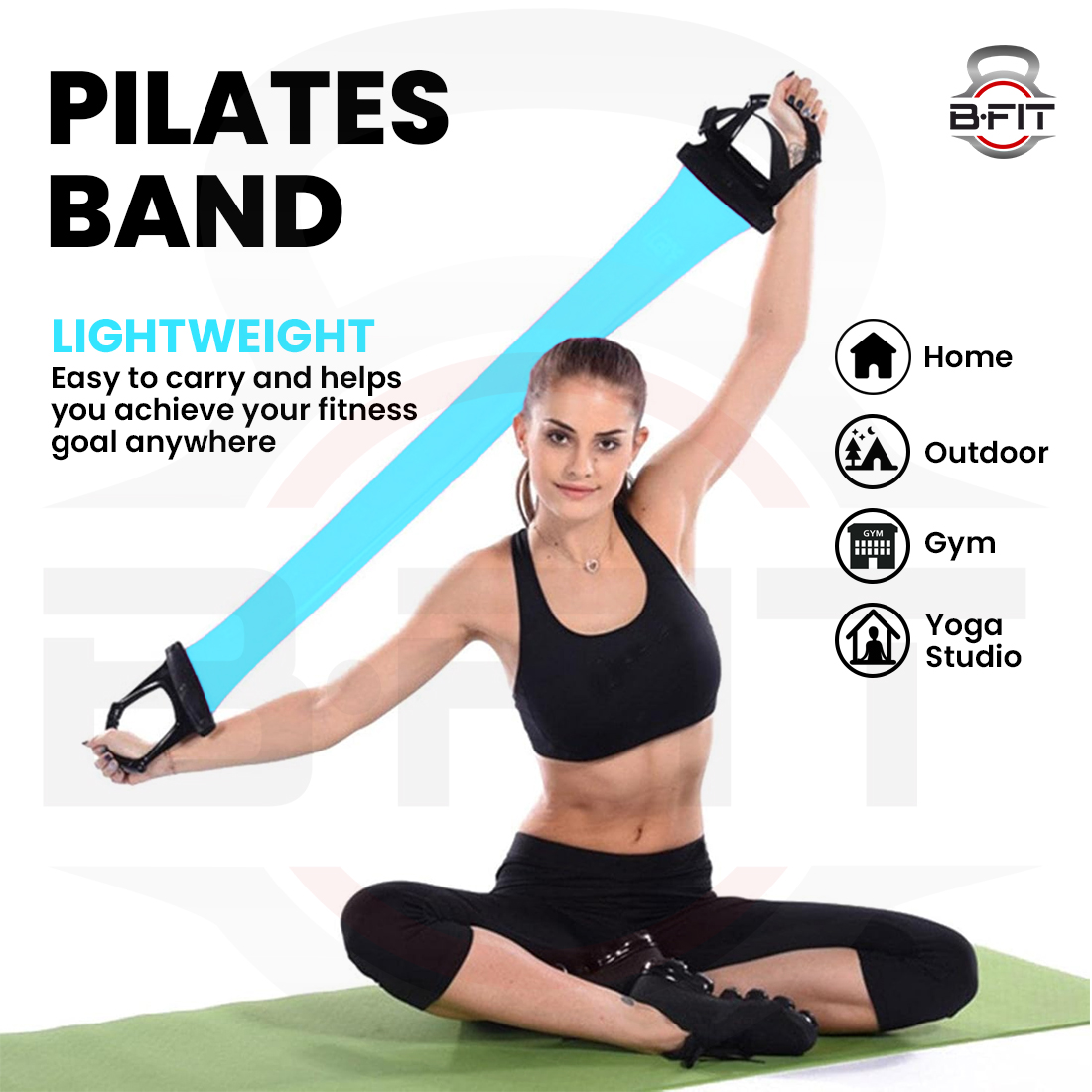 B Fit Pilates Flex Band with Handle