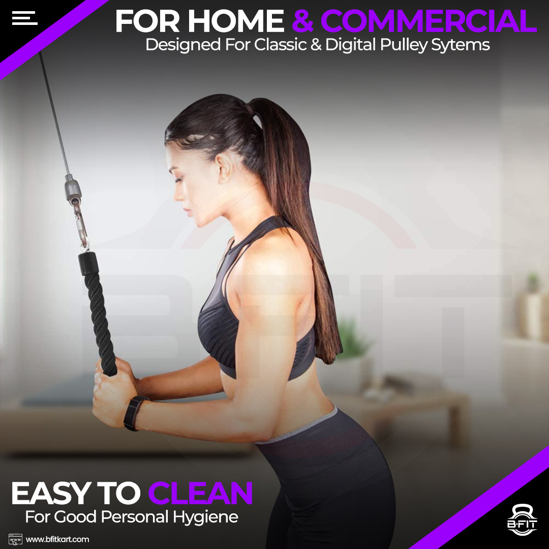 B fit Hammer Rope Single Grip Pull Down Bicep Cable Attachment Exercises Nylon 145