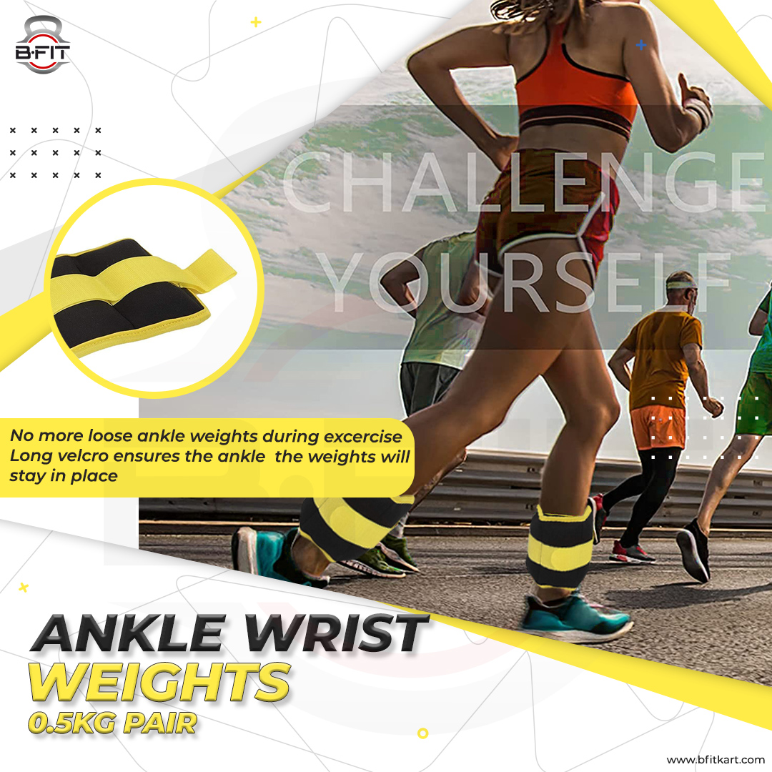 Ankle Wrist Weights 1 Pair 05 -15 Kg Each with Fully Adjustable Strap for Arm Hand Leg - Best for Walking Jogging Gymnastics Aerobics