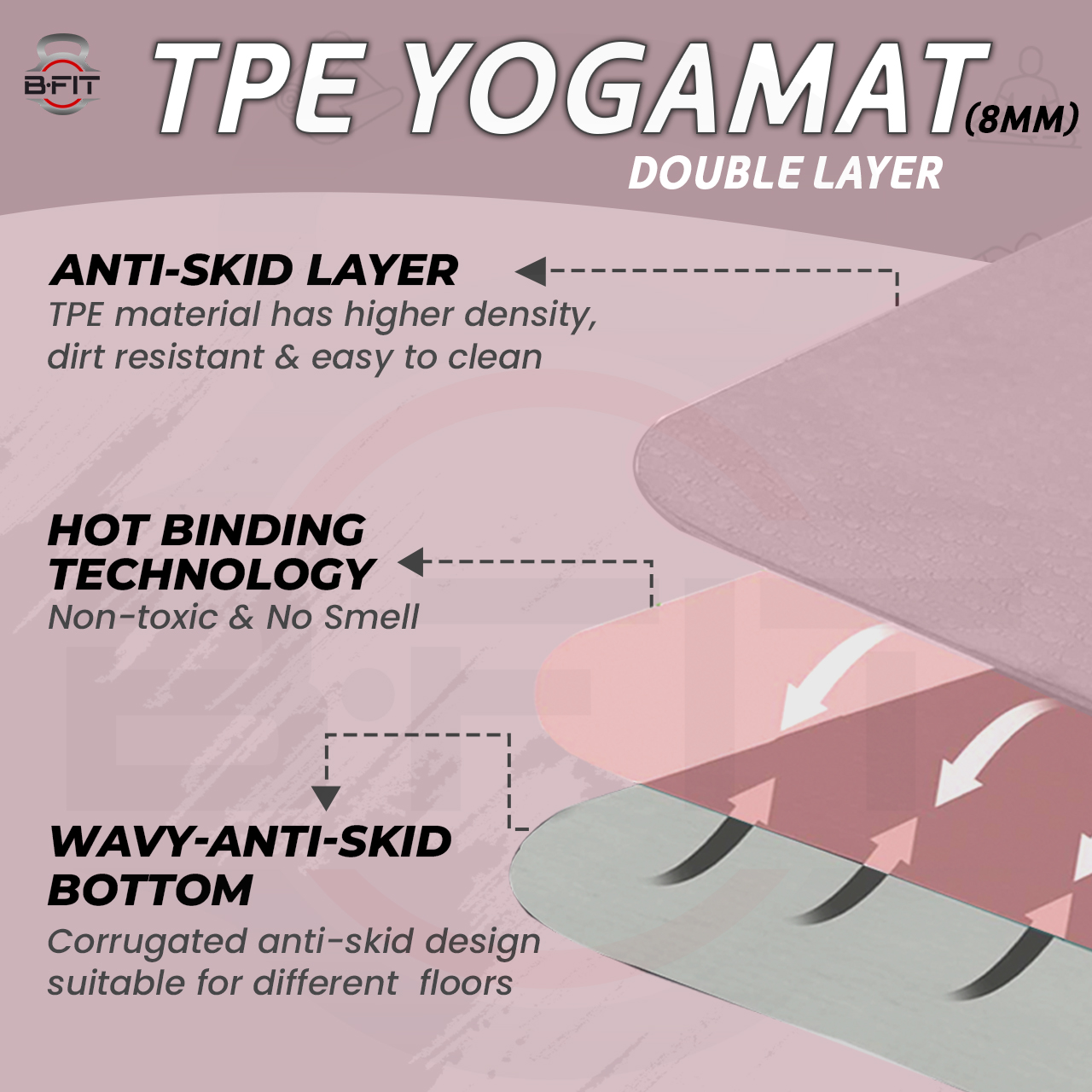 B Fit Extra Wide 31x72 Inch 8 MM Thick Premium TPE Yoga Mat with Alignment Printed Green-Black Color - Classic Pro Yoga Mat Eco Friendly Non Slip Fitness Exercise Mat with Smart Carry Bag-Workout Mat for Yoga Pilates and Floor Exercises