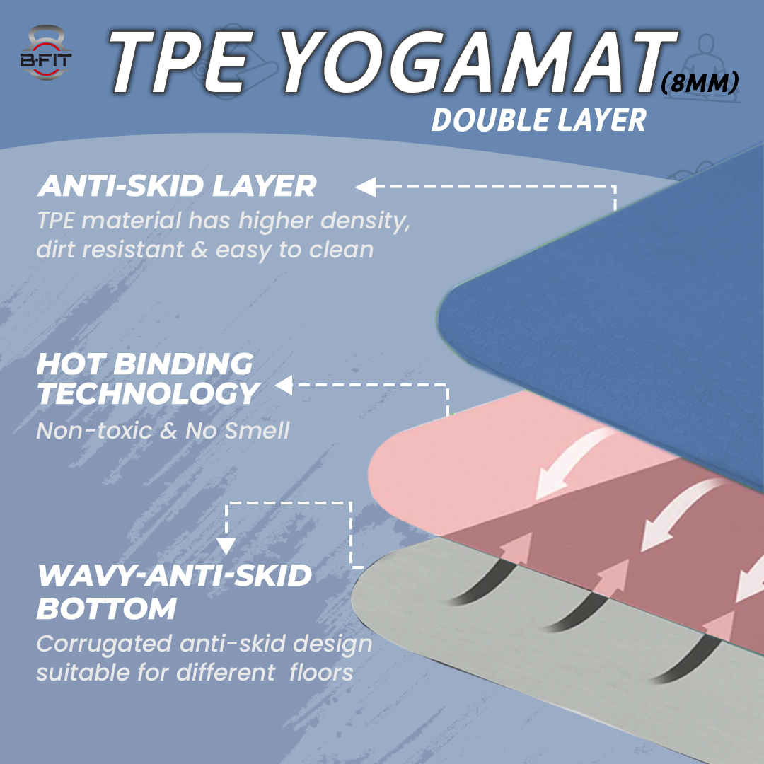 B Fit Extra Wide 31x72 Inch 8 MM Thick Premium TPE Yoga Mat with Alignment Printed Green-Black Color - Classic Pro Yoga Mat Eco Friendly Non Slip Fitness Exercise Mat with Smart Carry Bag-Workout Mat for Yoga Pilates and Floor Exercises