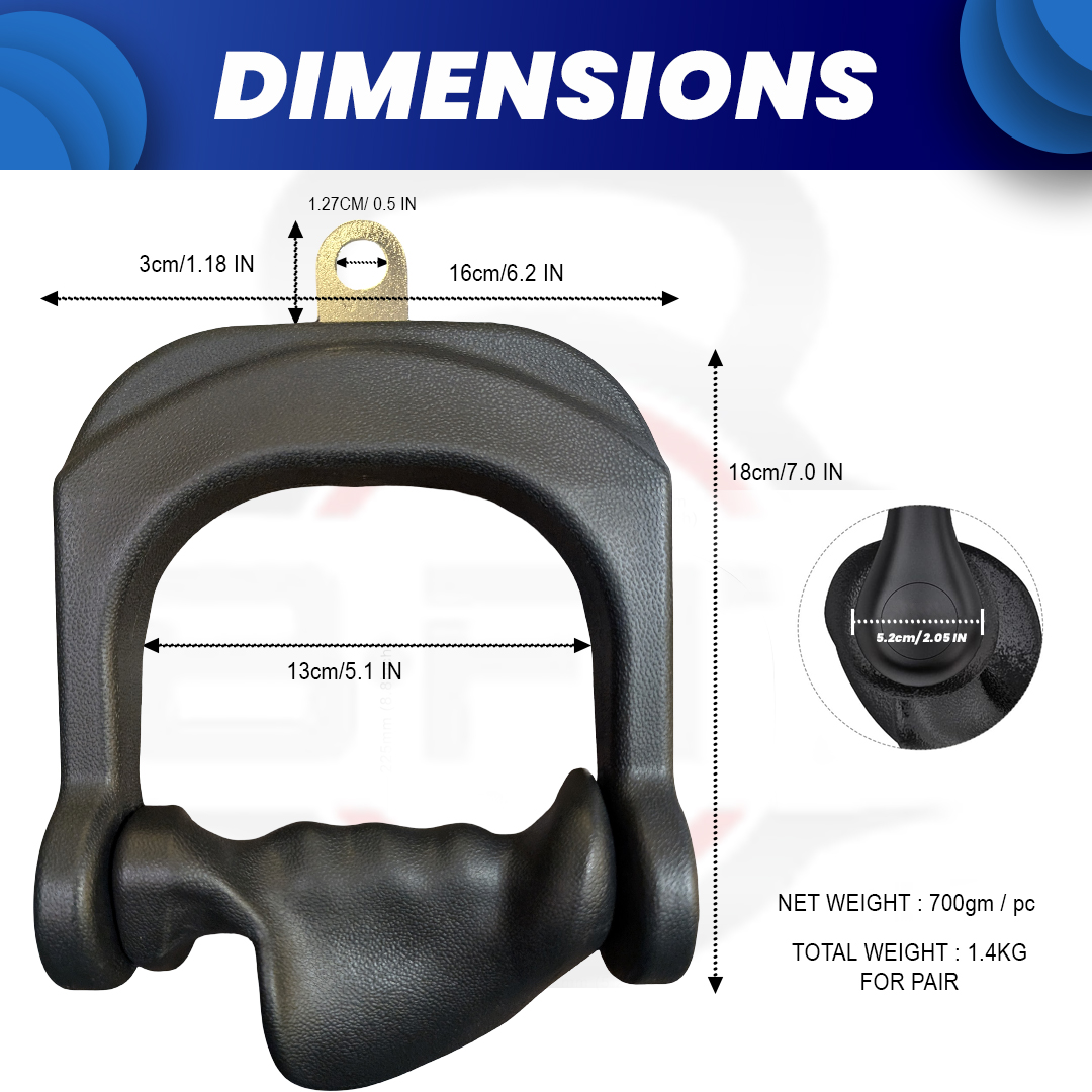 B Fit Ergonomic Non-Slip D Handle Cable AttachmentPair Cable Machine Handles for LAT Pulldown Gym Handles for Cables