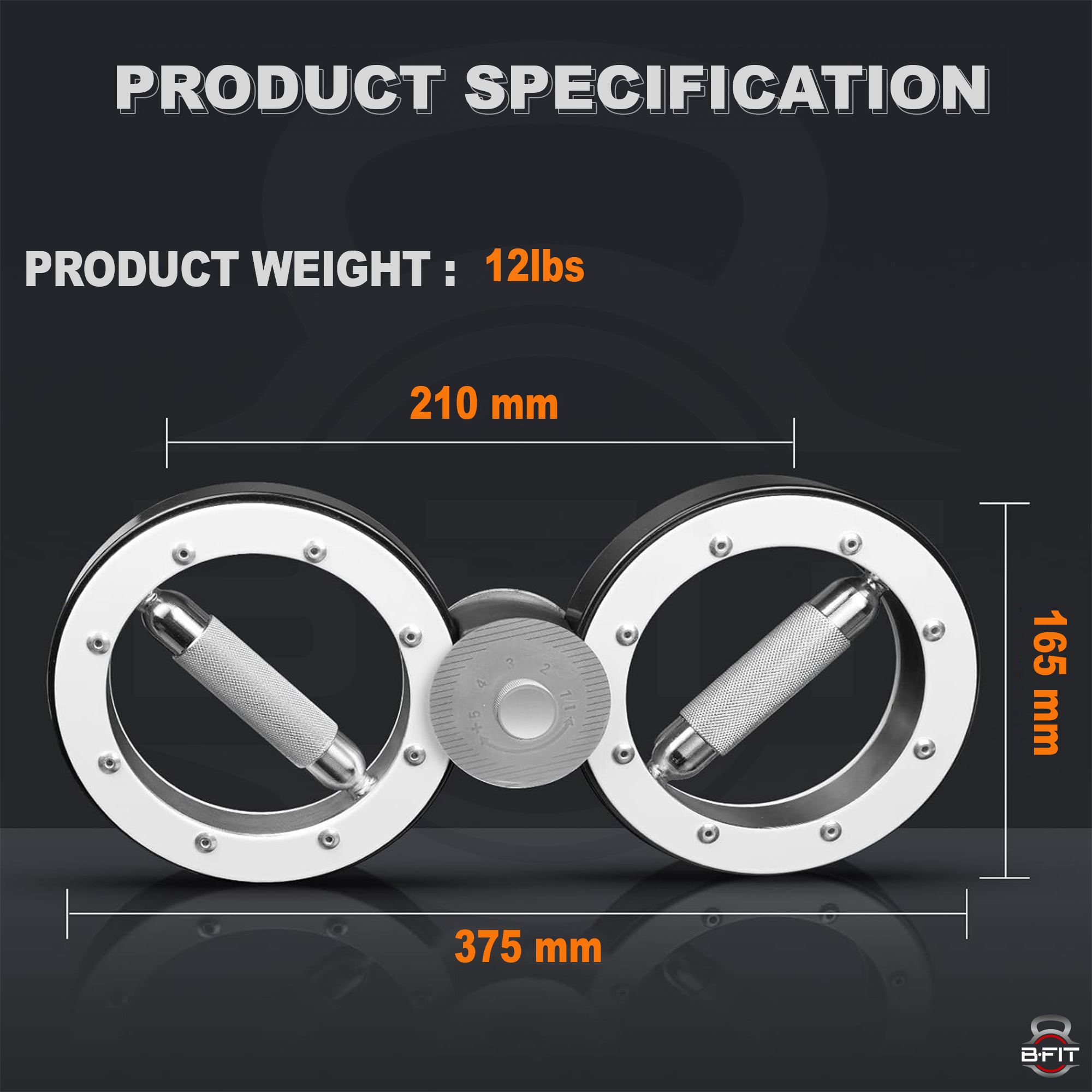 B Fit Rotating Burn Machine 12 LB Rotating Arm Machine 360 Degree Rotating Grips Multifunctional Spinning Burn Rotator Machine for Forearm Trainer Boxing Workouts Silver Brand B fit