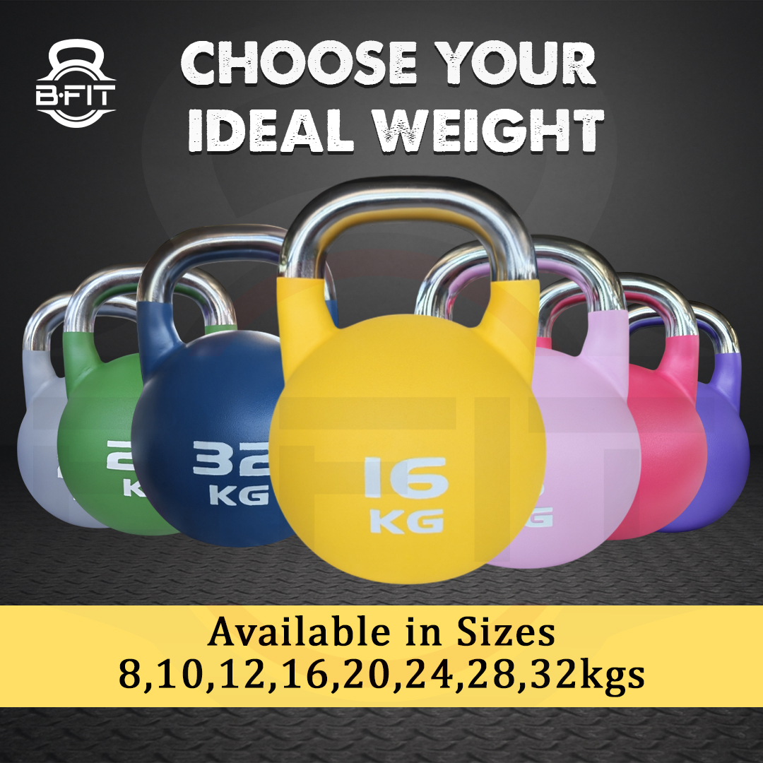 B Fit Competition Kettlebell 16 KG  Professional Grade Kettlebell for Fitness Weightlifting Core Training