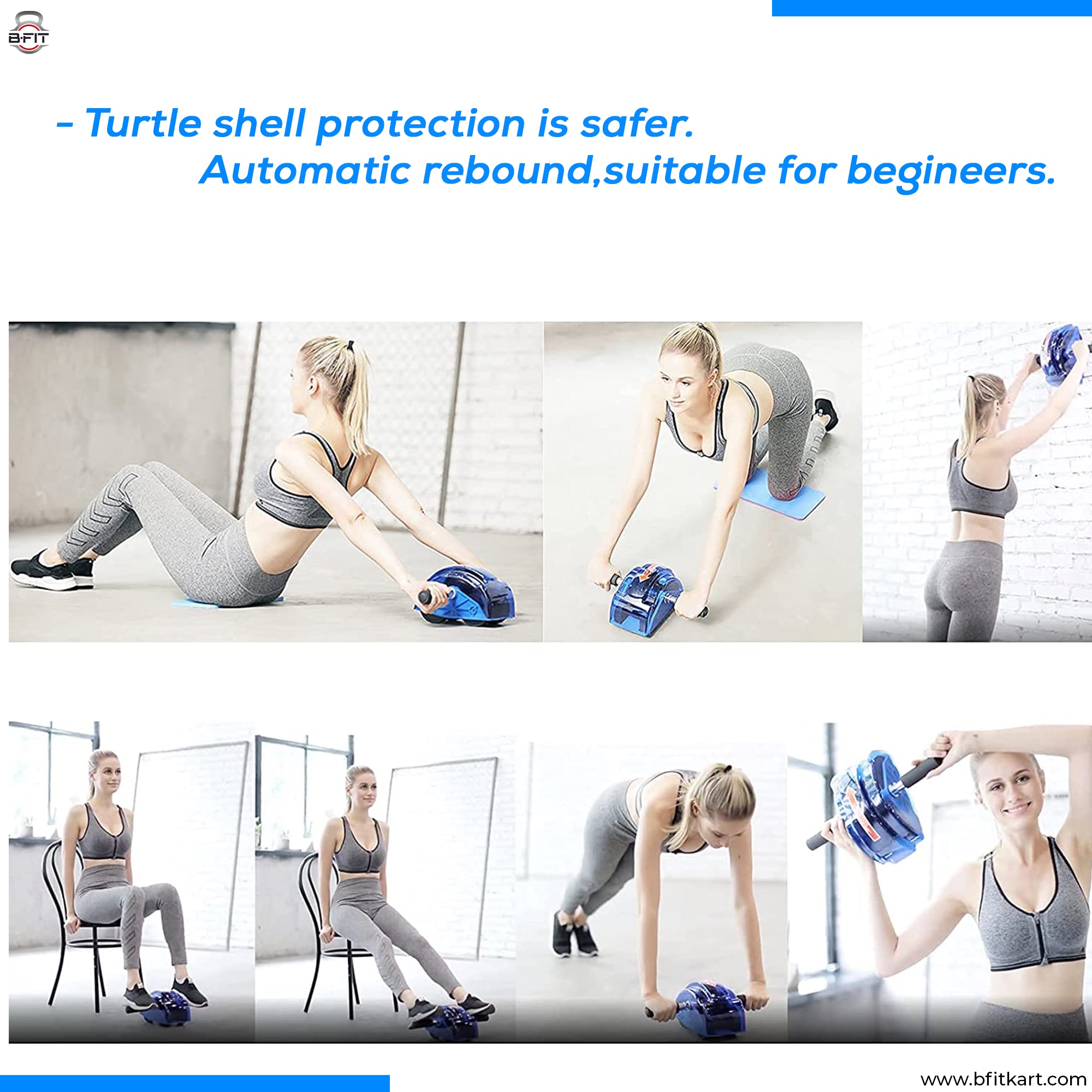 B Fit Pull Back Heavy AB Roller for Beginners