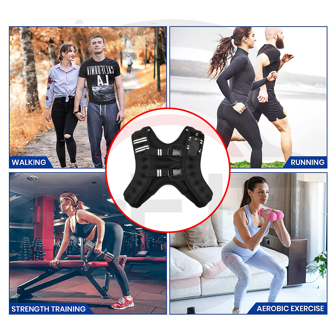 B Fit Weighted Vest Fixed Weight 510 Kg for Workout Strength Training Running Fitness Muscle Building Weight Loss Weightlifting