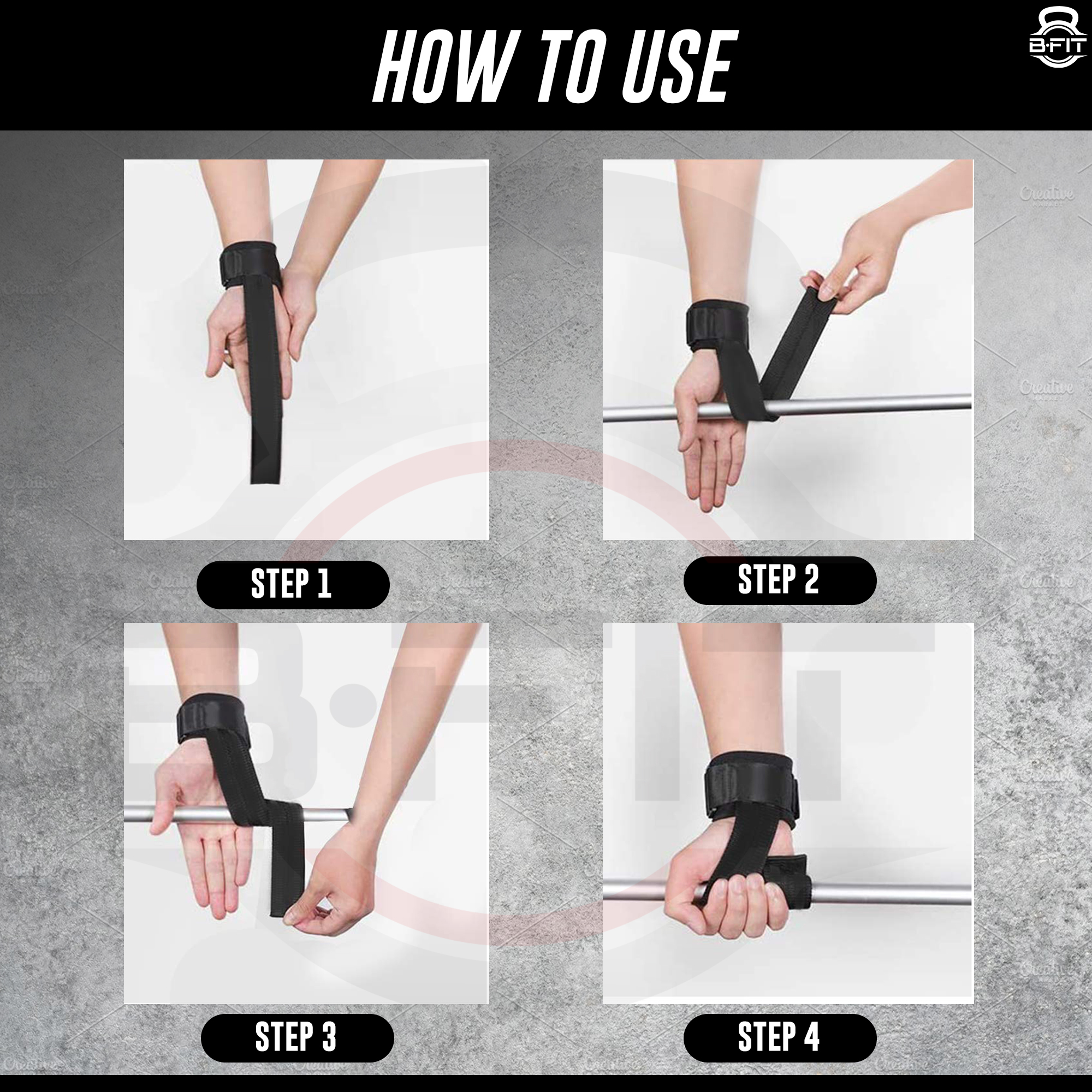 B FIT Weight Lifting Wrist Straps Gym Strap Weight Lifting Training Wrist Support Wraps Gym Equipment and Support for Cross fit Strength Workout and Power-Lifting