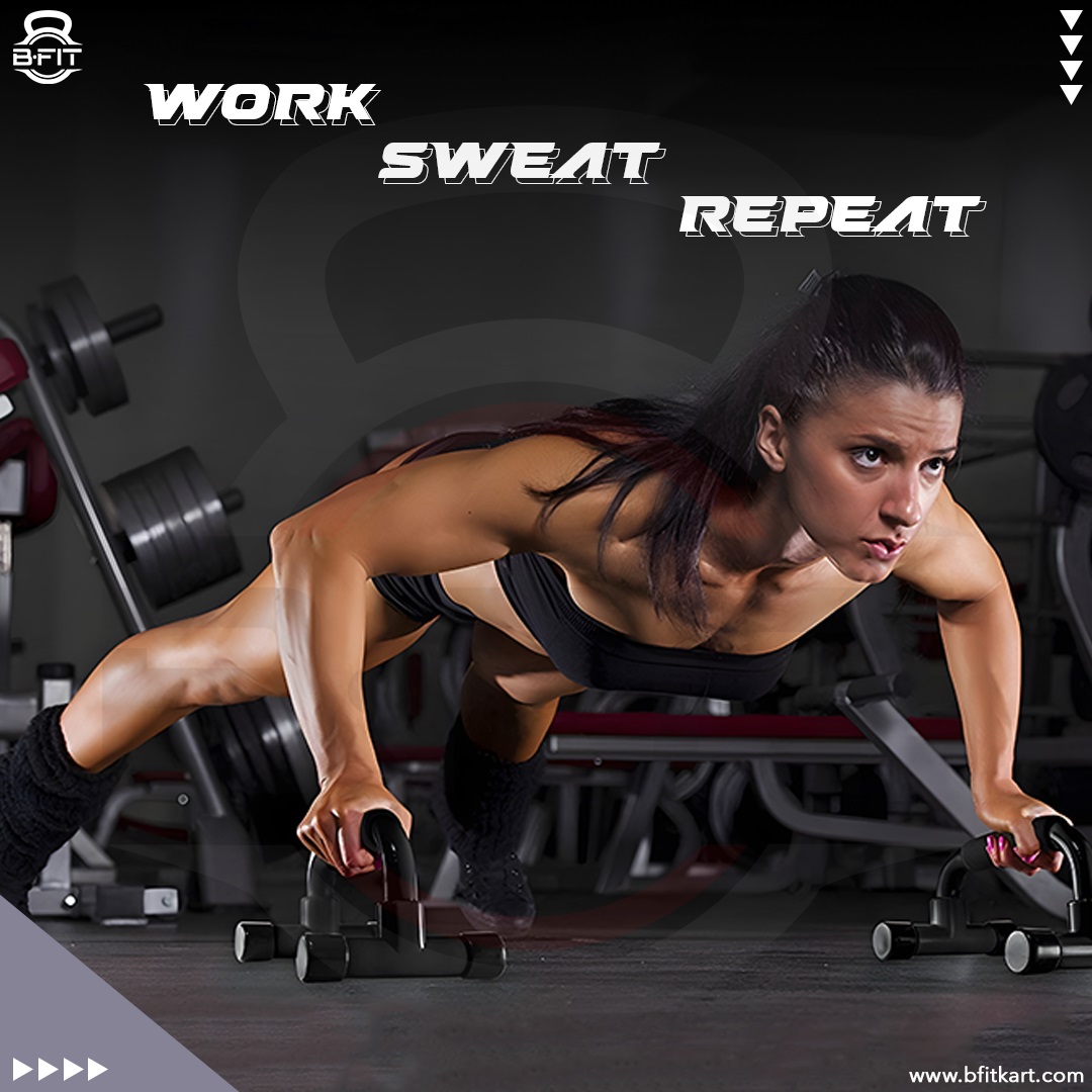 B Fit Push Up Bar Set of 2 Incline Pushup Stands for Home Fitness Training - Gymnastics Inspired Asymmetric Bars Allow Greater Range of Motion Stable Comfortable Grips - Build Strength Faster