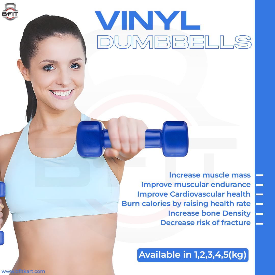 B fit Vinyl Square shape Dumbbell 2 Kg Pair Packing