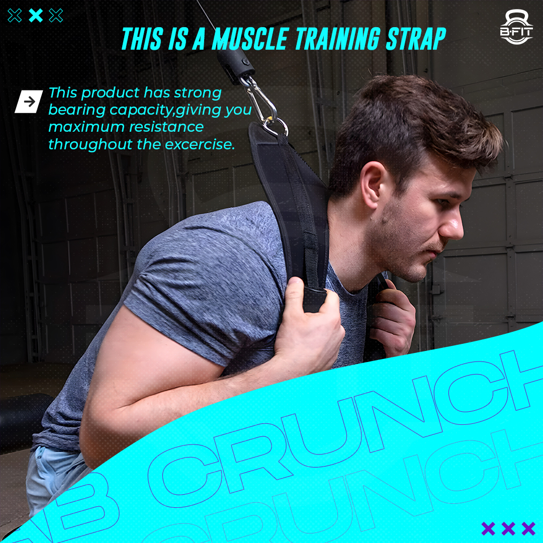 B Fit Ab Crunch Harness Cable Attachment Ab Exercise Cable Machine Gym Workout Abdominal Crunch Core Muscle Training Equipment