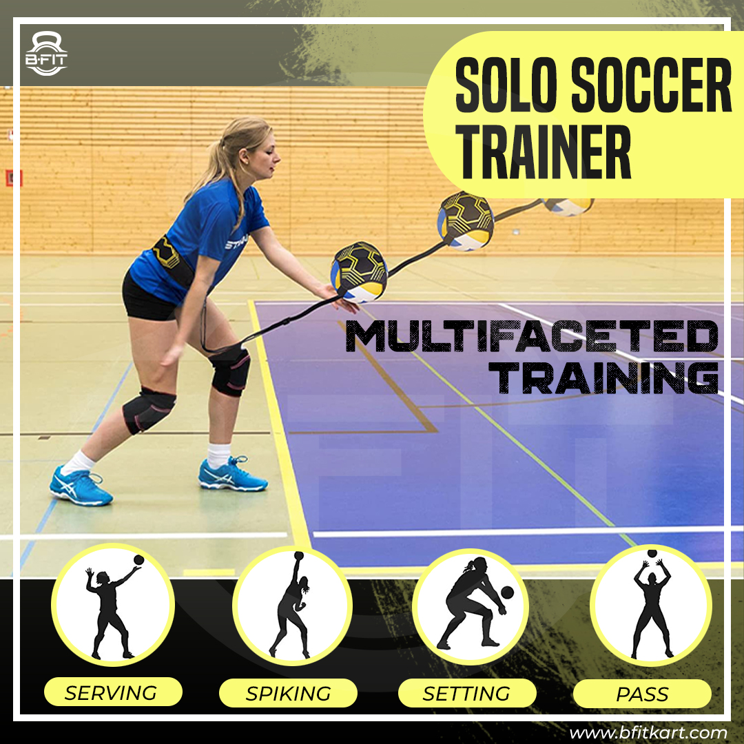 B Fit Soccer Football Training Belt Football Kick Trainer Soccer Training Aids Hands-Free Adjustable Solo Soccer Trainer