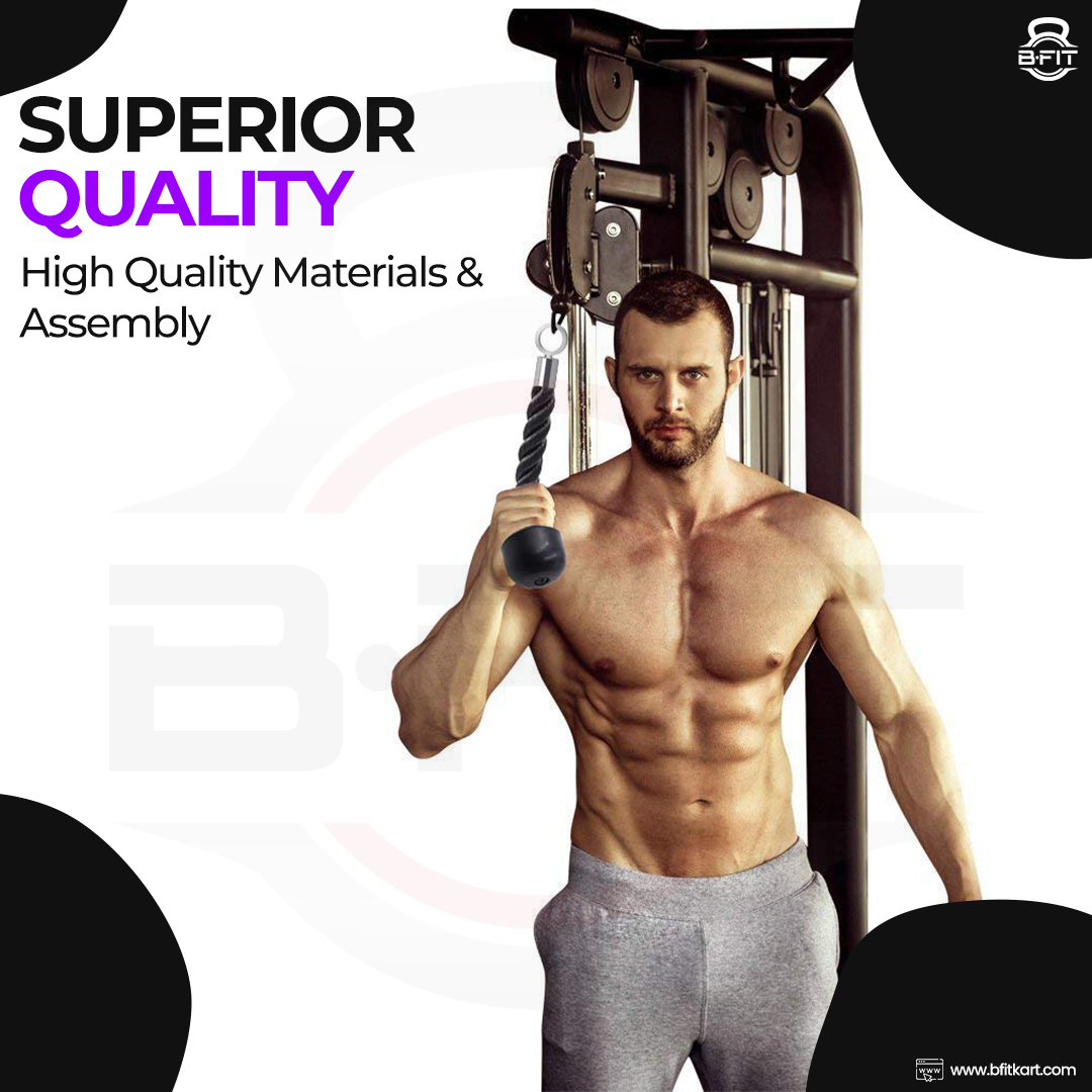 B fit Hammer Rope Single Grip Pull Down Bicep Cable Attachment Exercises Nylon 145