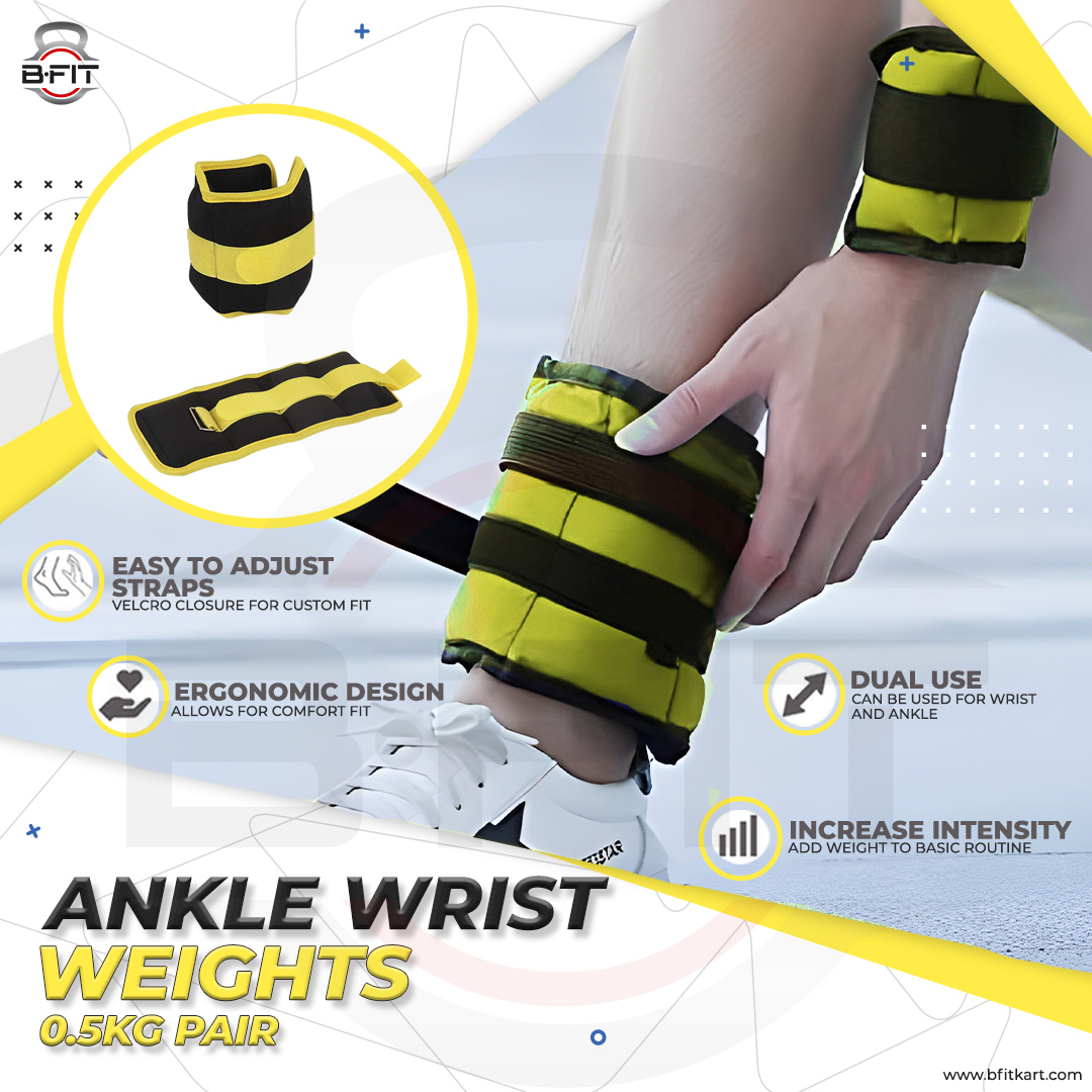 Ankle Wrist Weights 1 Pair 05 -15 Kg Each with Fully Adjustable Strap for Arm Hand Leg - Best for Walking Jogging Gymnastics Aerobics