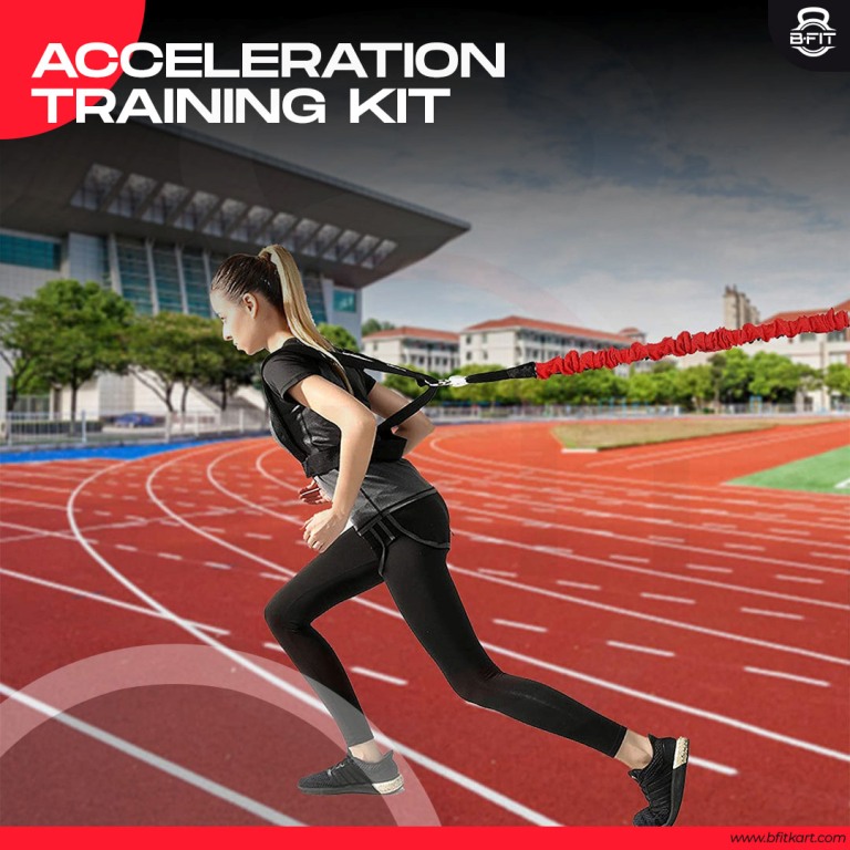 B Fit Resistance Trainer Acceleration Speed Cord - Agility and Speed Training Equipment for Resistance Training to Improve Strength