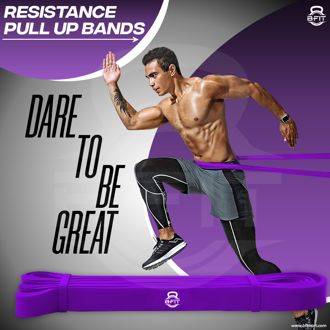 B FIT Super Heavy Pull Up Assist Bands - Heavy Duty Resistance Band Mobility Powerlifting Exercise Bands Stretching Resistance Training Purple 35-85 lbs