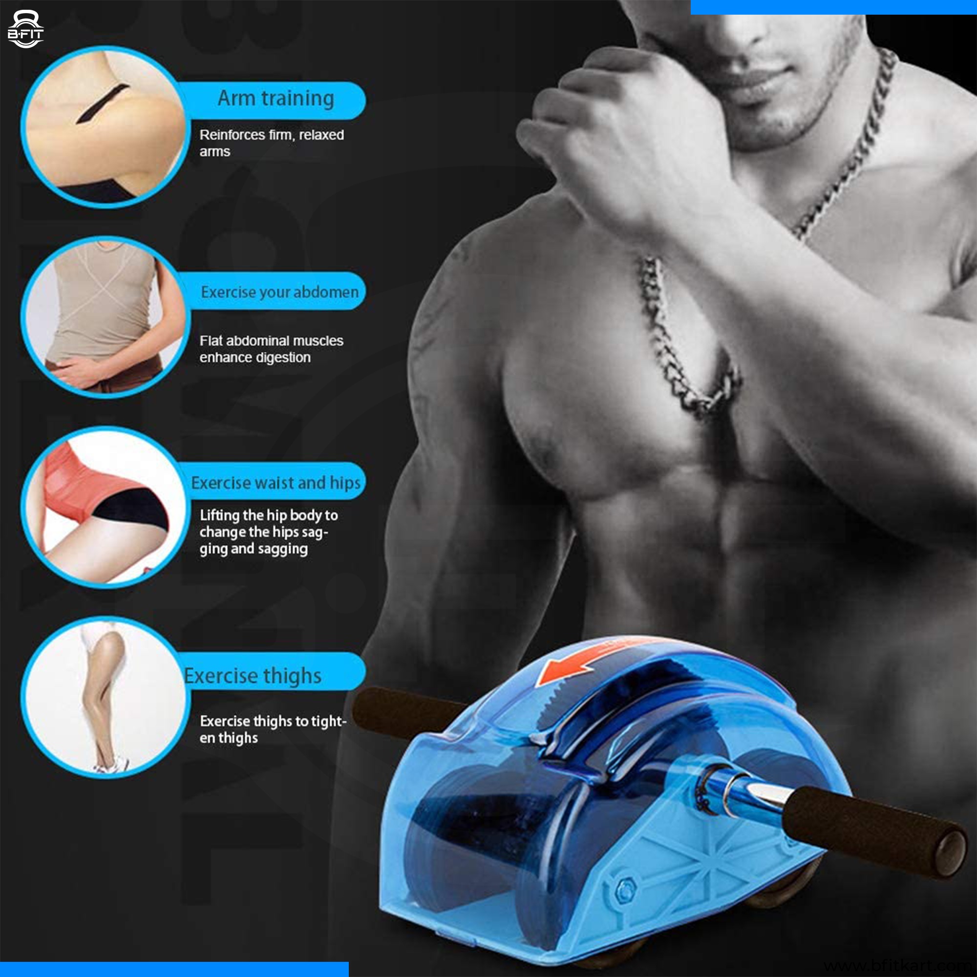 B Fit Pull Back Heavy AB Roller for Beginners