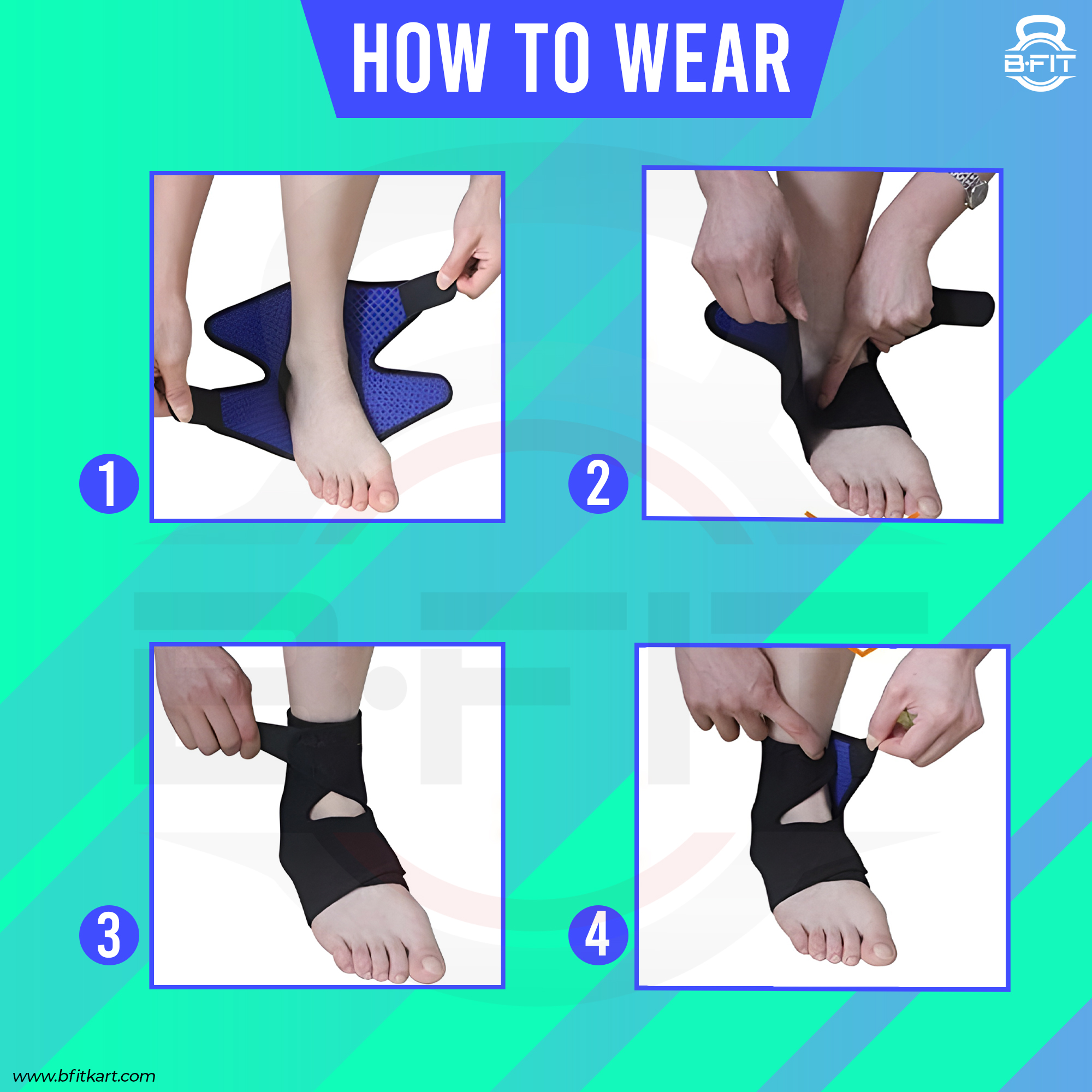 B Fit Ankle Braces for Men Women Adjustable Compression Ankle Wrap Support for Ankle Protection Breathable Comfortable for Sprains Sports Injuries and Recovery